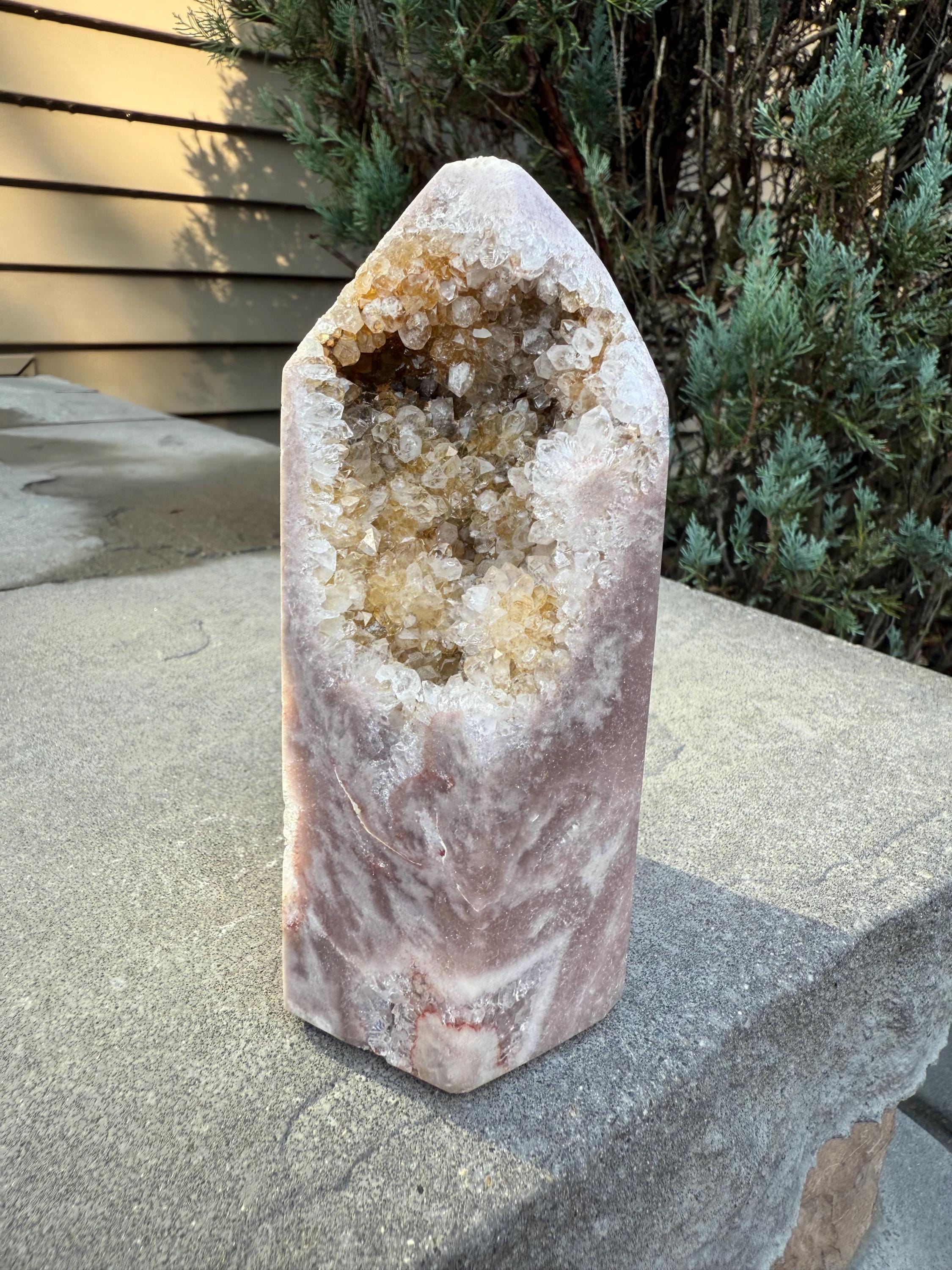 Druzy Pink Amethyst Crystal Freeform from Brazil: Crystal Home Decor 6