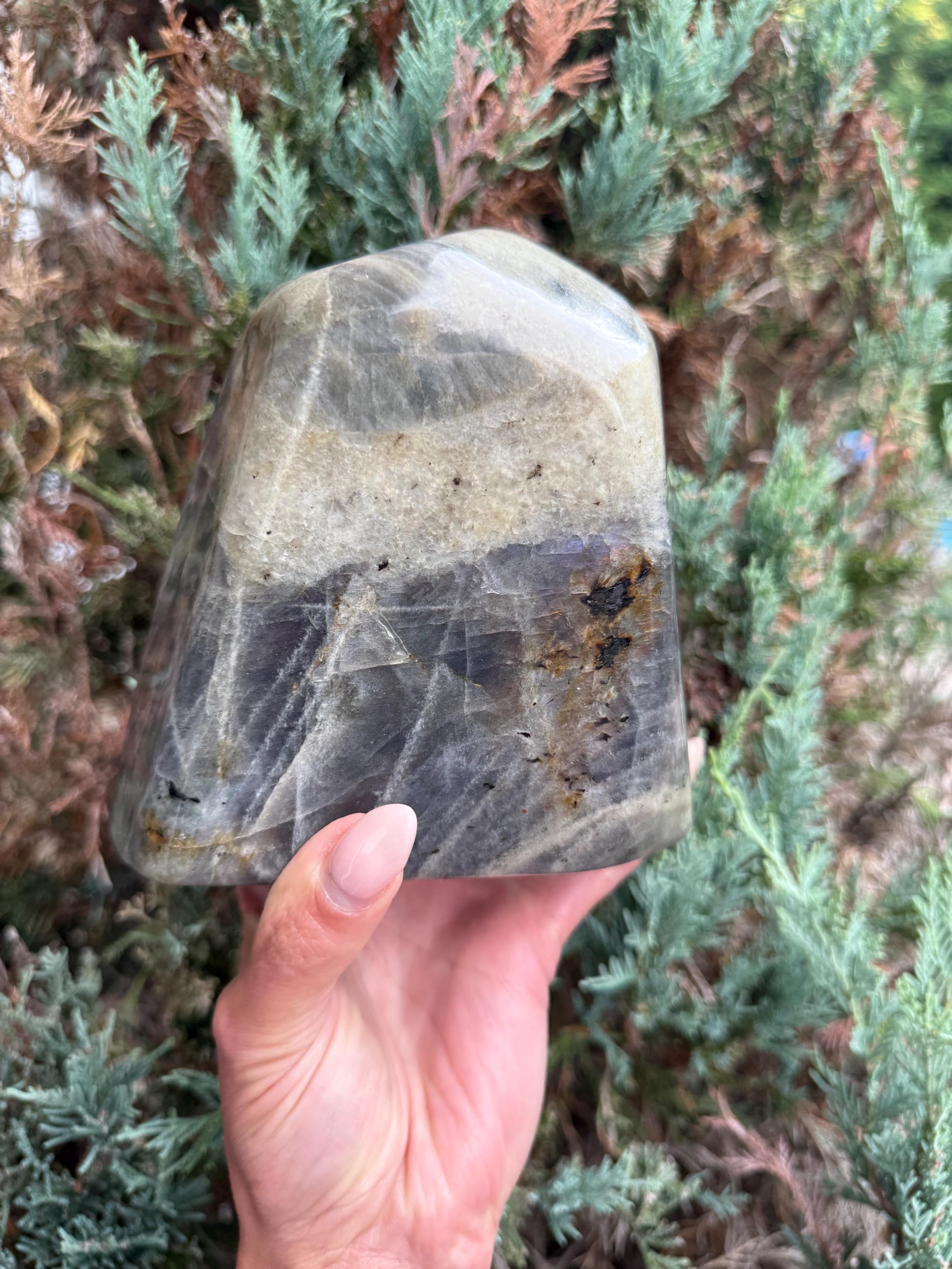 Large Labradorite Freeform Crystal • Polished Sunset Flash, Intuition Stone, Spiritual Decor 18