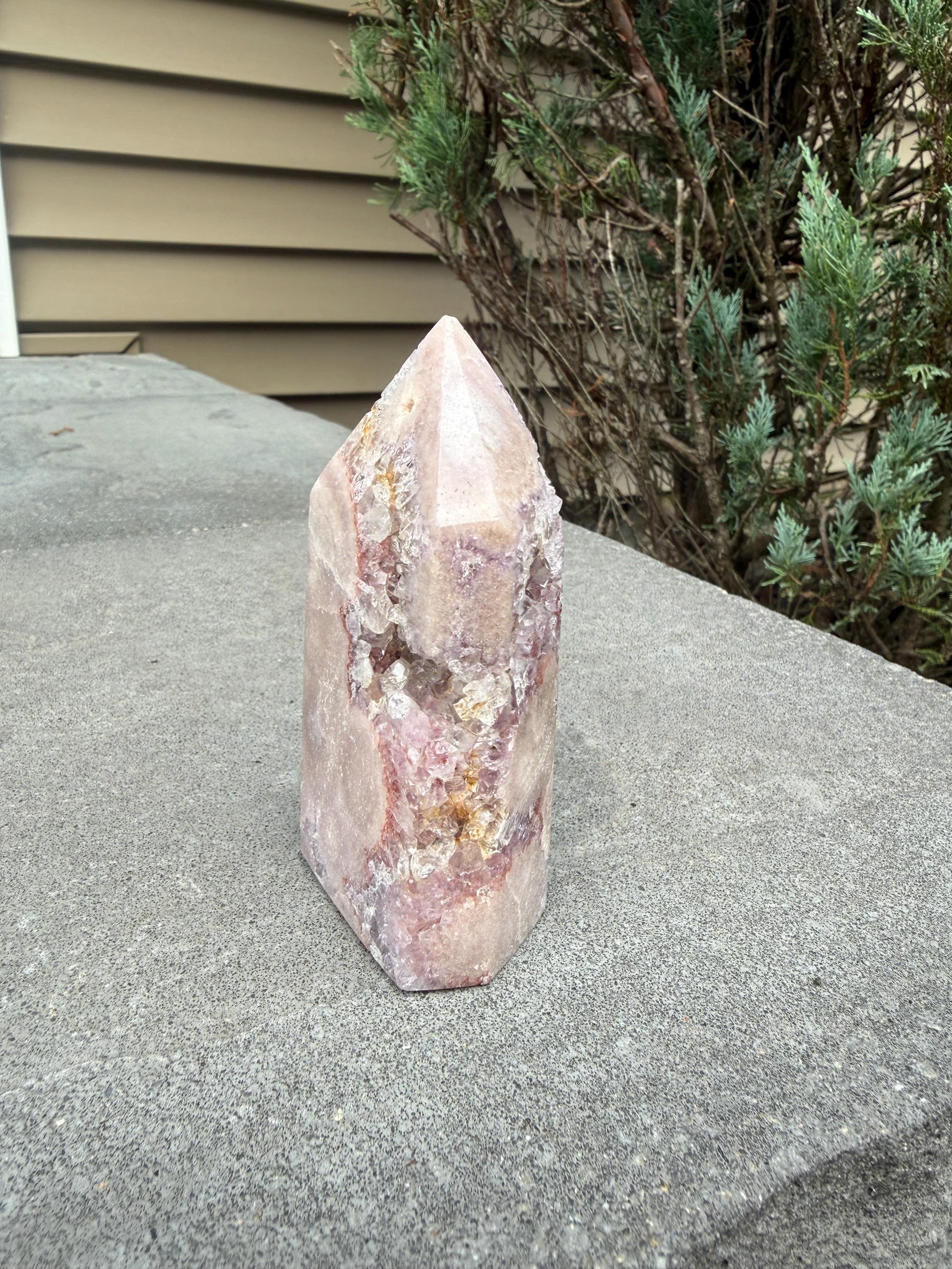 Pink & Purple Amethyst Crystal Tower • Sparkling Druzy Quartz Point • Natural Healing Crystal • Gemstone Decor 3