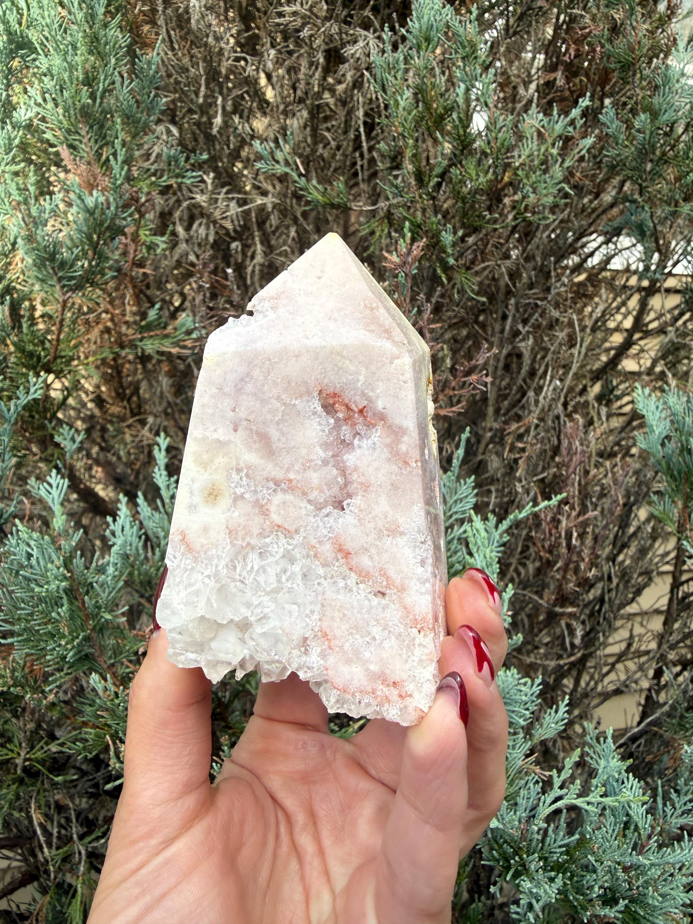 Druzy Pink Amethyst Tower • Sparkling Crystal Point • Calming Healing Stone • Spiritual Decor • Quartz Tower 2