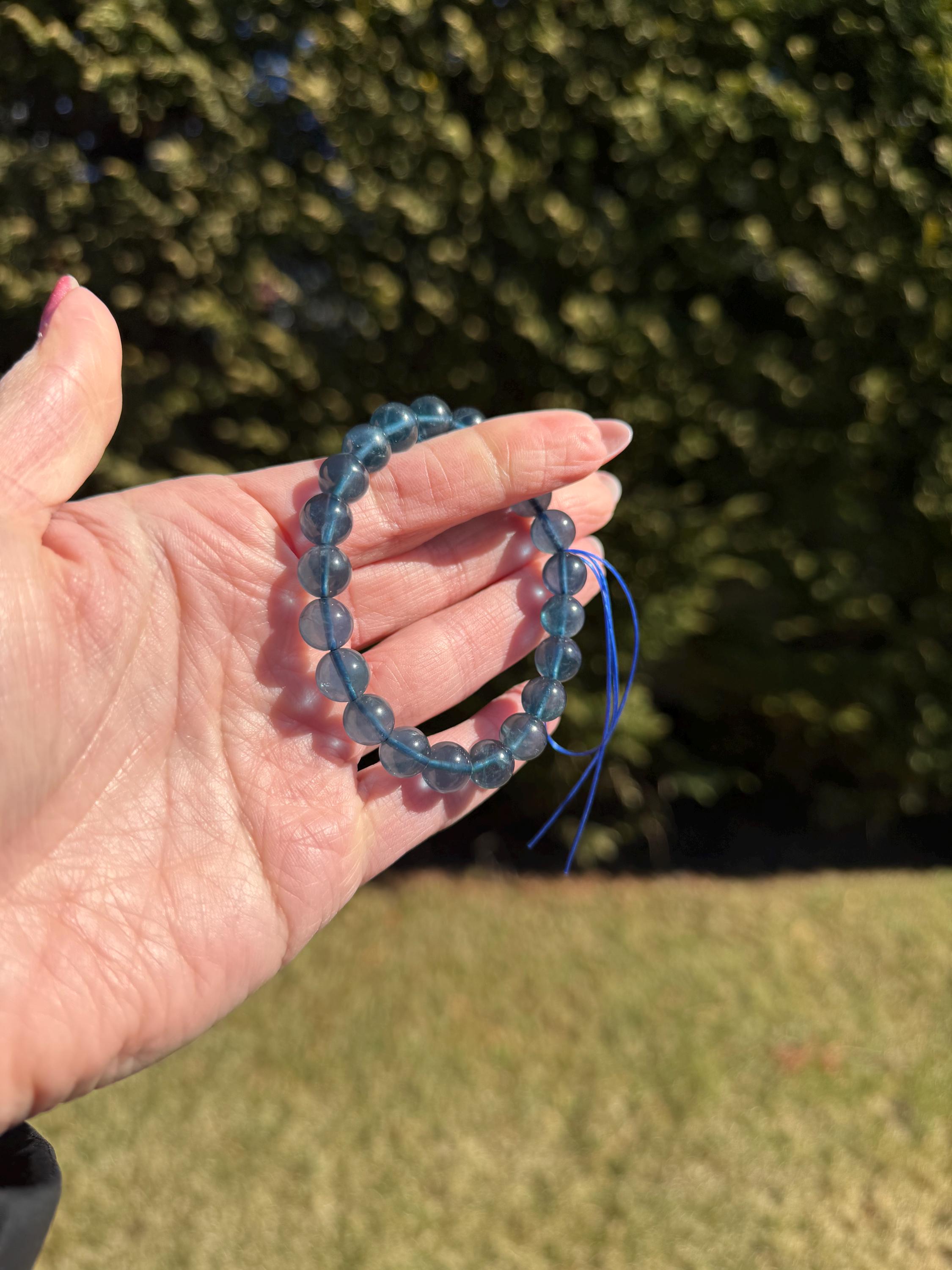 Blue Fluorite Crystal Bracelet • Calming Energy • Spiritual Jewelry • Healing Stone Bracelet • Intuition & Clarity 6