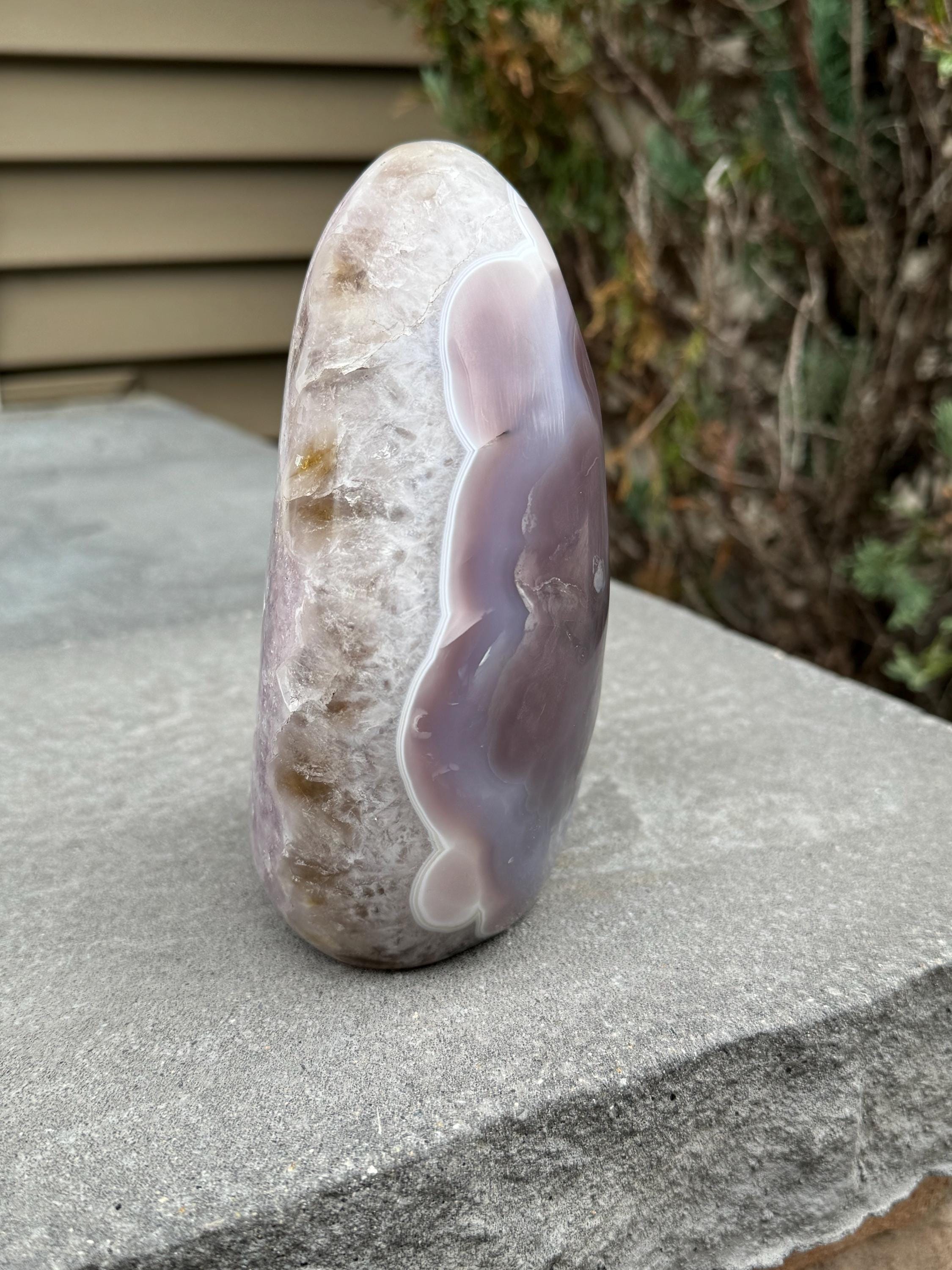 Large Amethyst & Agate Crystal • Purple Freeform Stone • Healing Decor • Natural Gemstone Home Display 9