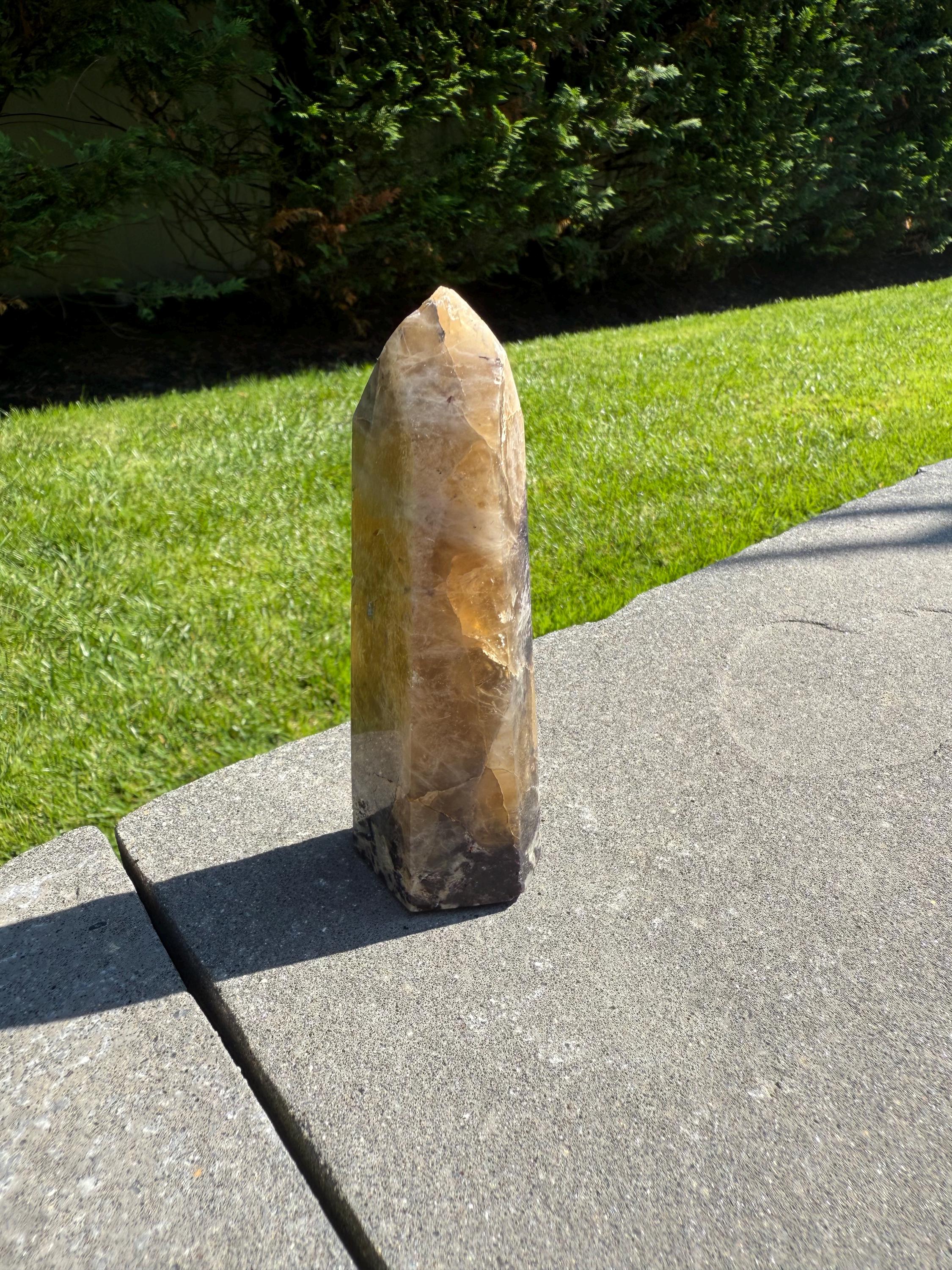 Citrine, Lepidolite & Pink Tourmaline Crystal Tower • Brazil • Rare Gemstone Point • Healing Crystal Decor 5