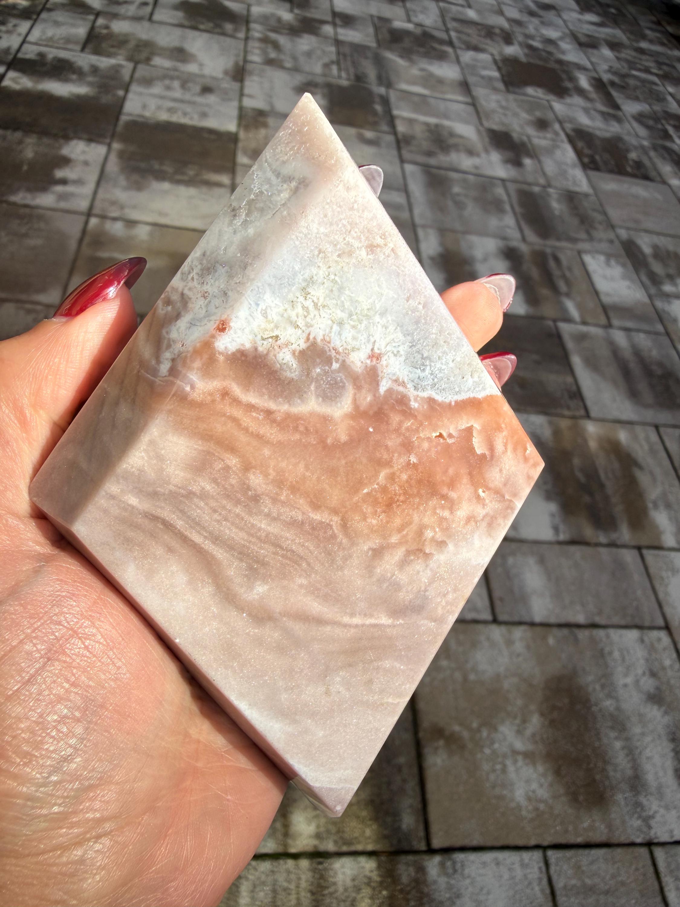 Pink Amethyst Diamond Carving • Crystal Freeform • Druzy Quartz Stone • Healing Crystal Decor • Mineral Sculpture 3