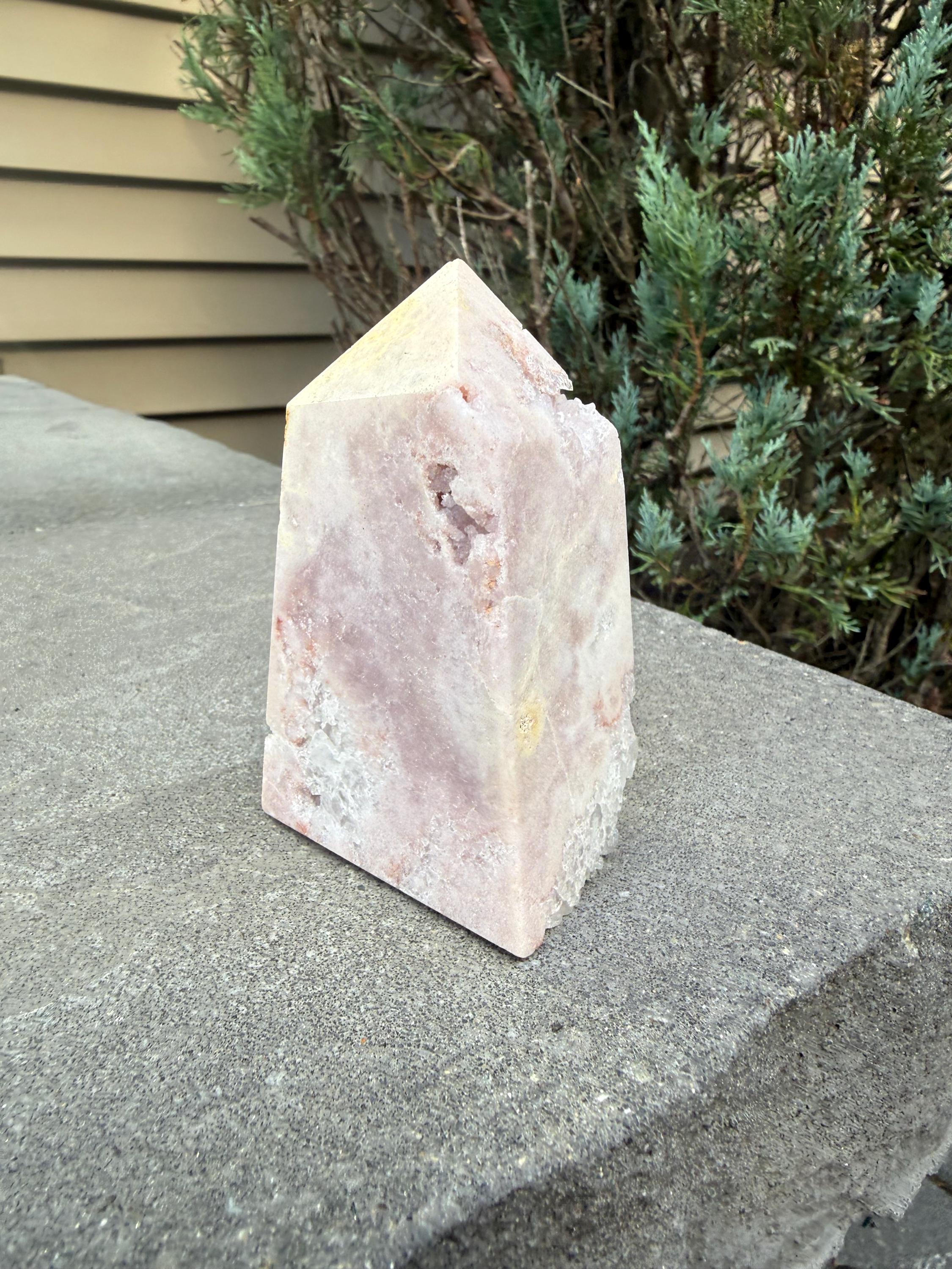 Druzy Pink Amethyst Tower • Sparkling Crystal Point • Calming Healing Stone • Spiritual Decor • Quartz Tower 10