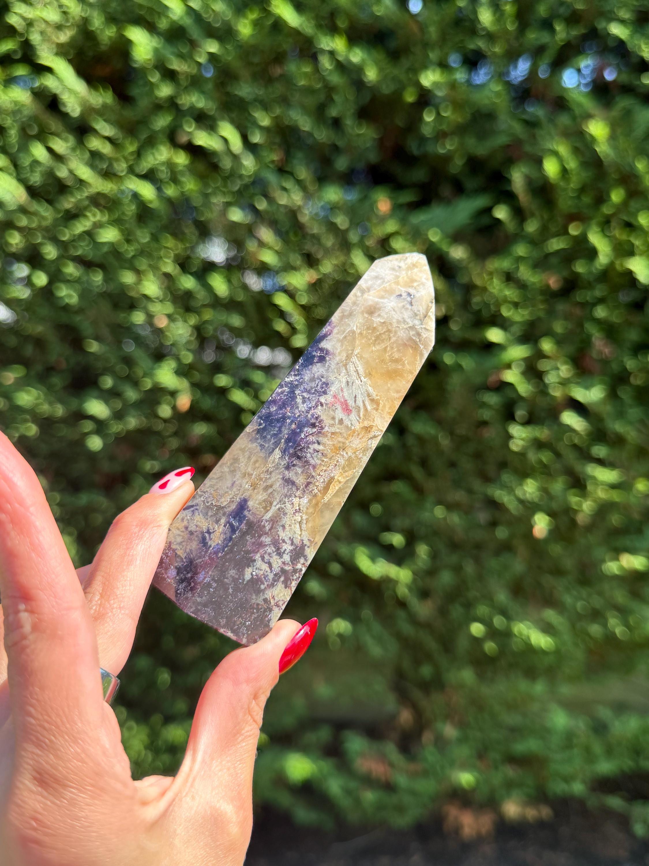 Citrine, Lepidolite & Pink Tourmaline Crystal Tower • Brazil • Rare Gemstone Point • Healing Crystal Decor 2