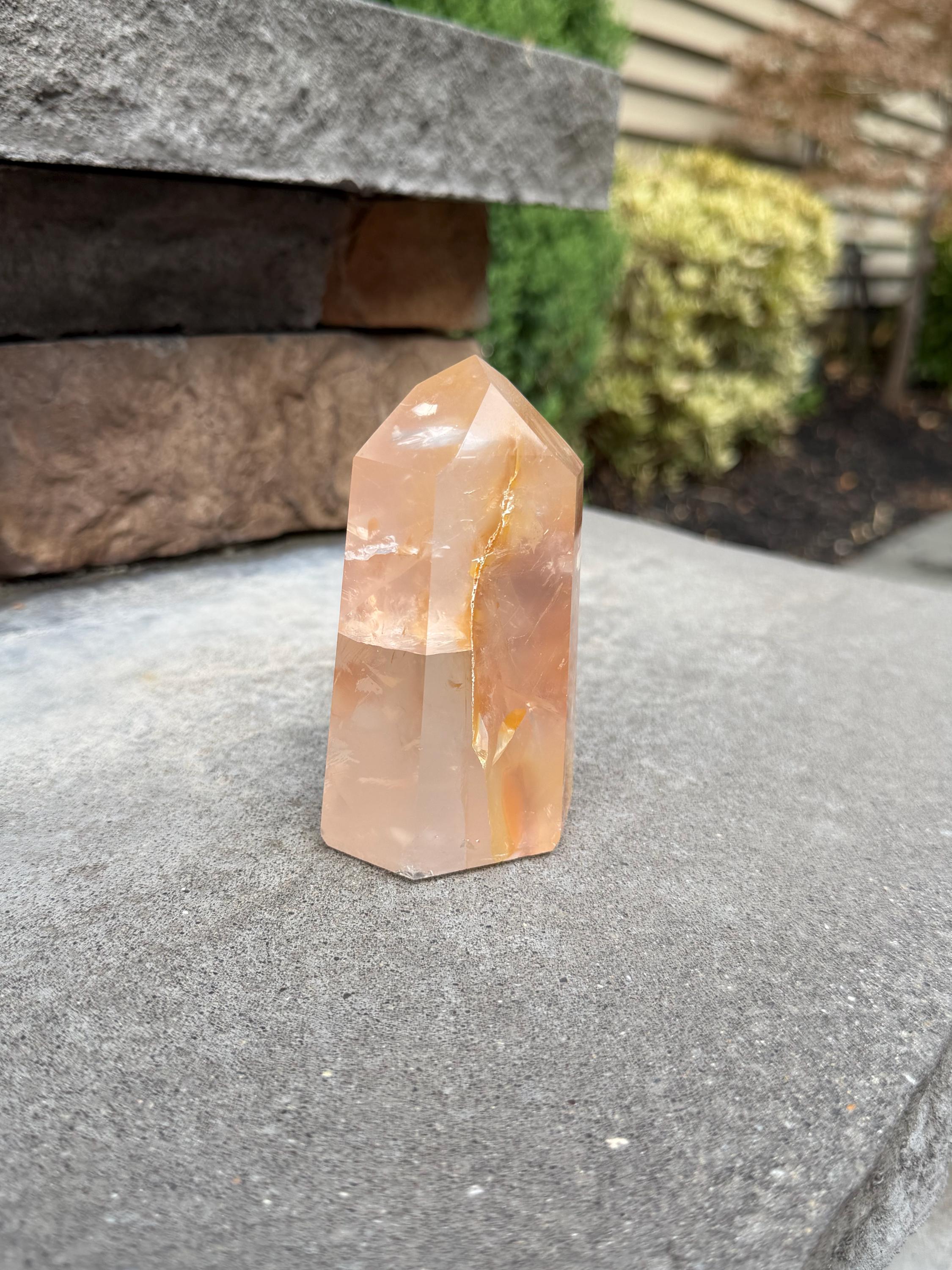 Golden Healer Tower from Brazil: Polished Quartz Point 16