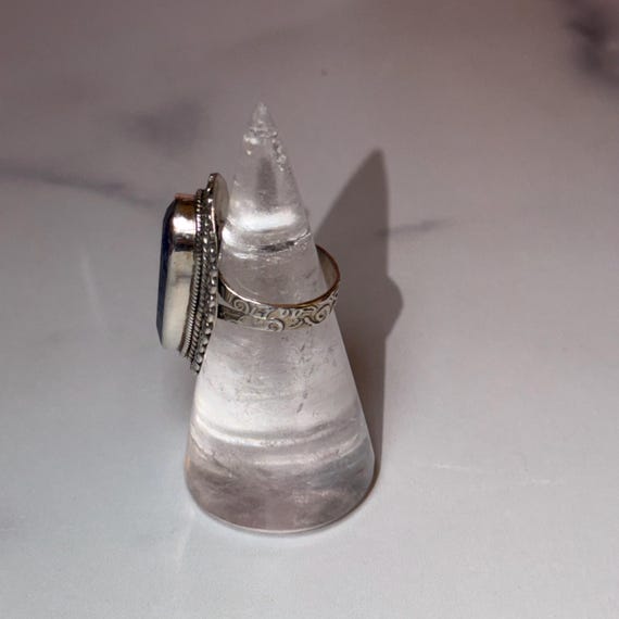 Large Blue Kyanite Statement Ring: 925 Sterling S… - image 12