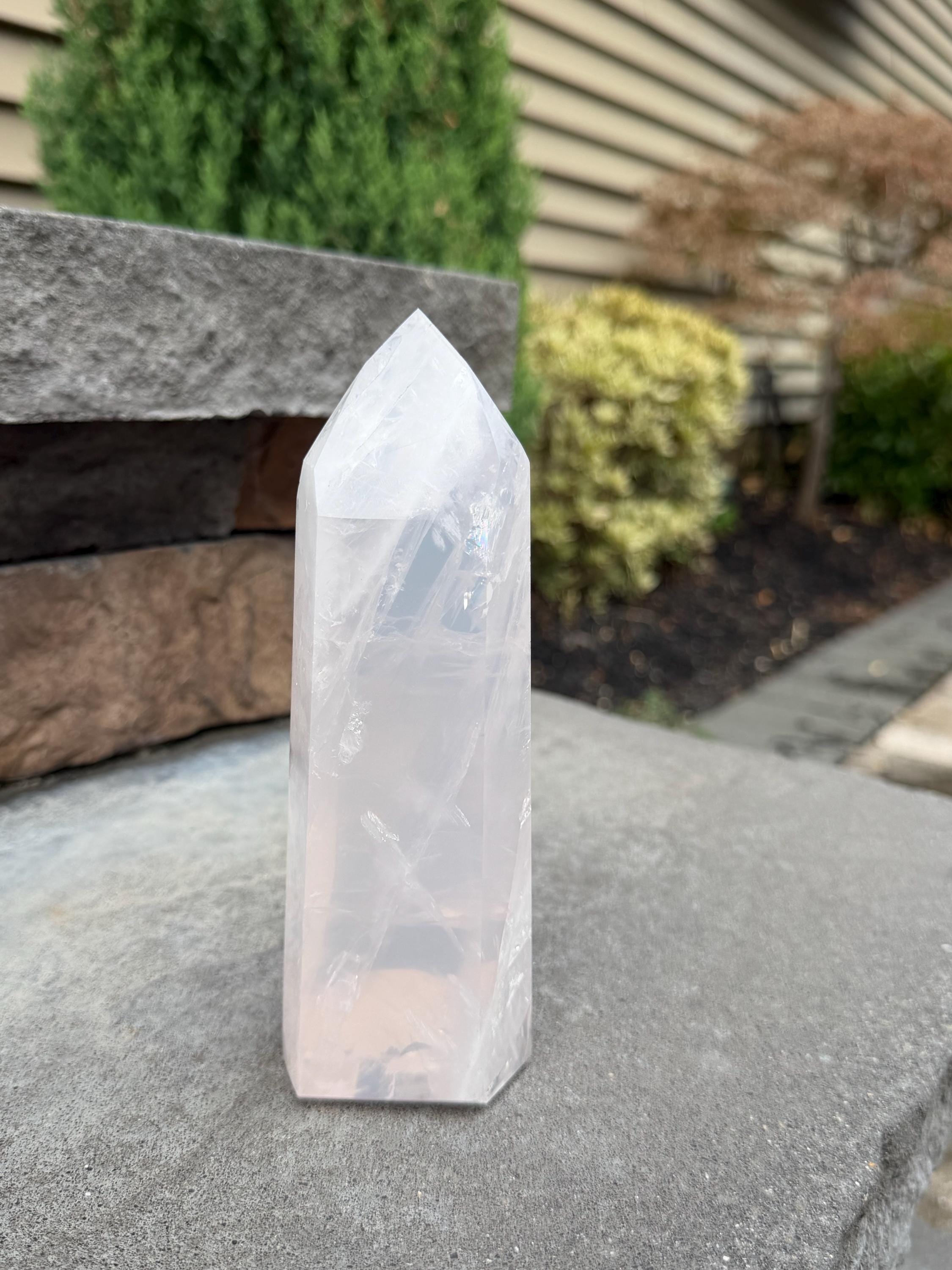 XL Girasol Quartz Crystal Tower • Milky Opalescent Glow • Polished Crystal Point 15