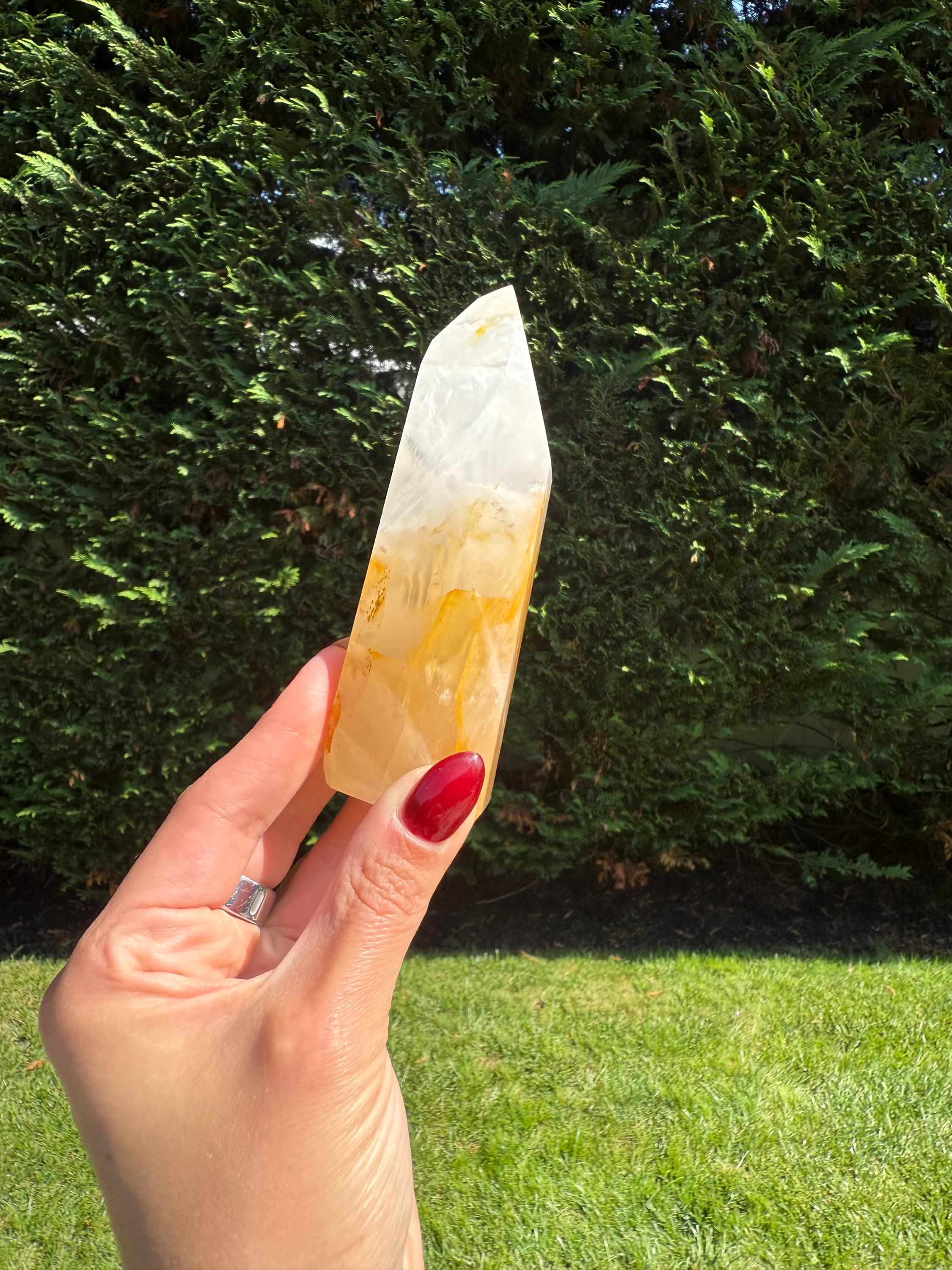 Golden Healer & Girasol Quartz Crystal Tower • Brazil • Polished Crystal Point • Healing Stone • Mineral Specimen 6