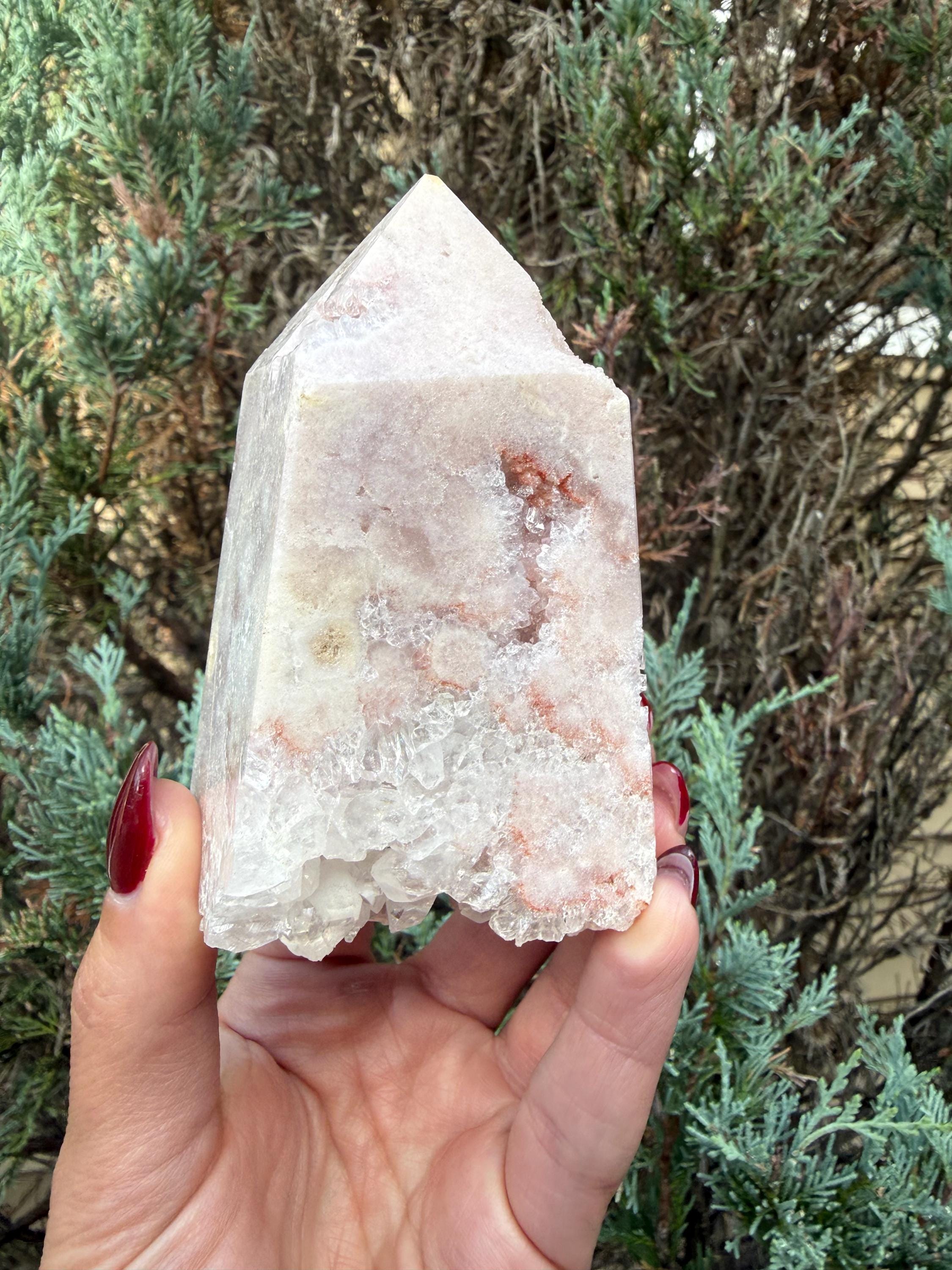Druzy Pink Amethyst Tower • Sparkling Crystal Point • Calming Healing Stone • Spiritual Decor • Quartz Tower 3