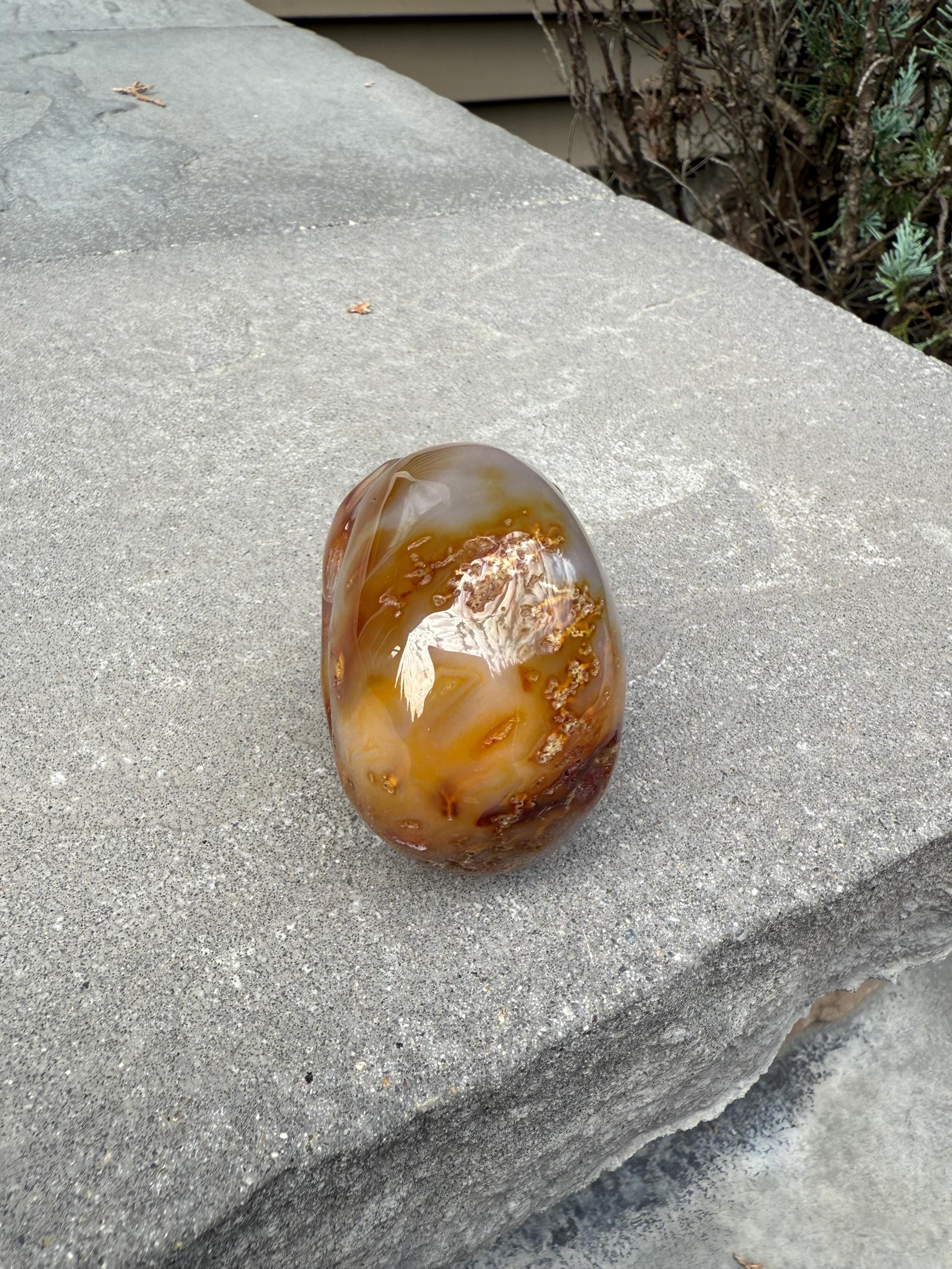 Druzy Carnelian Agate Crystal Skull, Hand Carved Stone, Natural Healing Decor 4