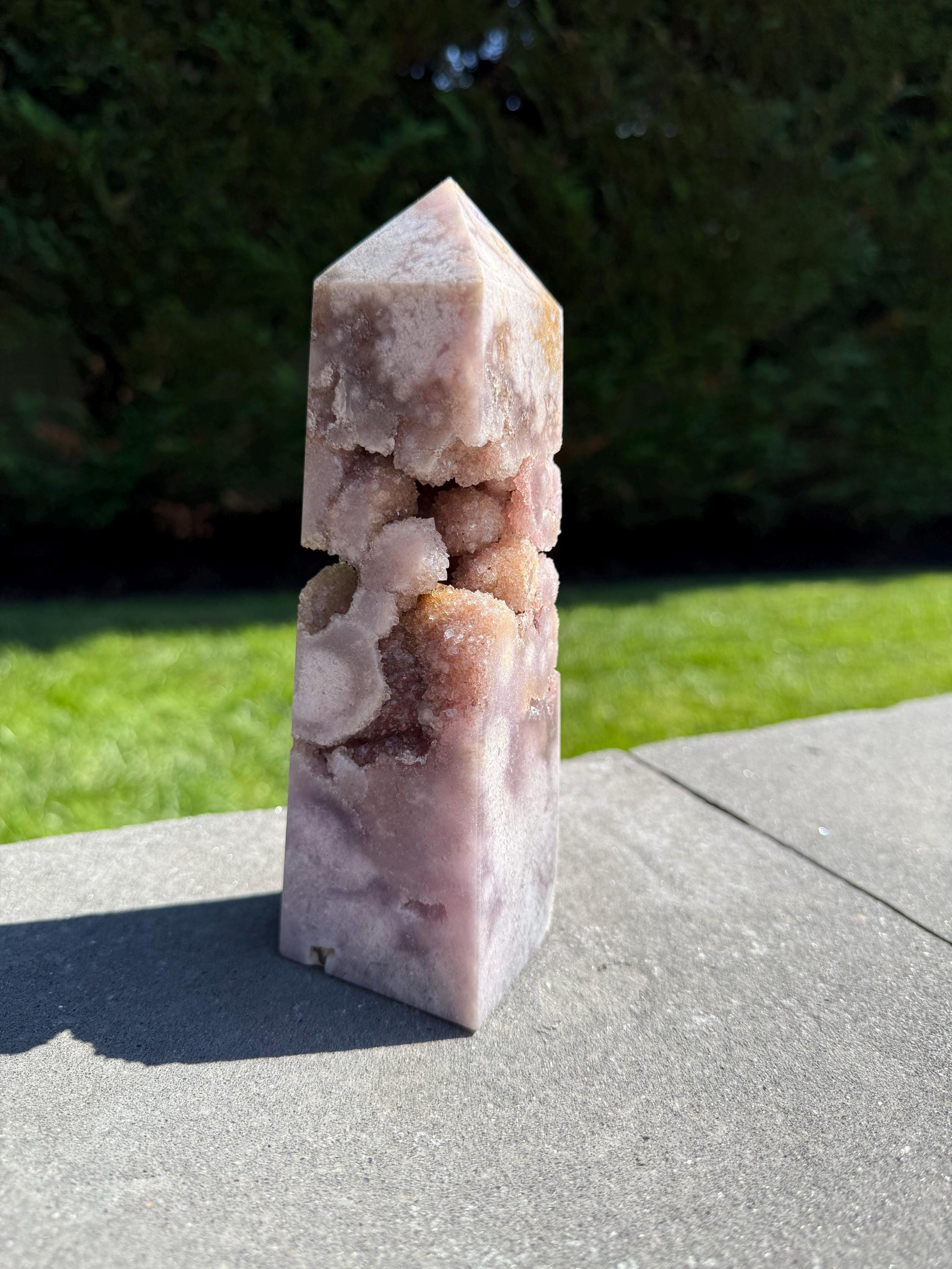 Large Pink Amethyst Druzy Crystal Tower • Polished Point, Healing Stone, Spiritual Decor 7