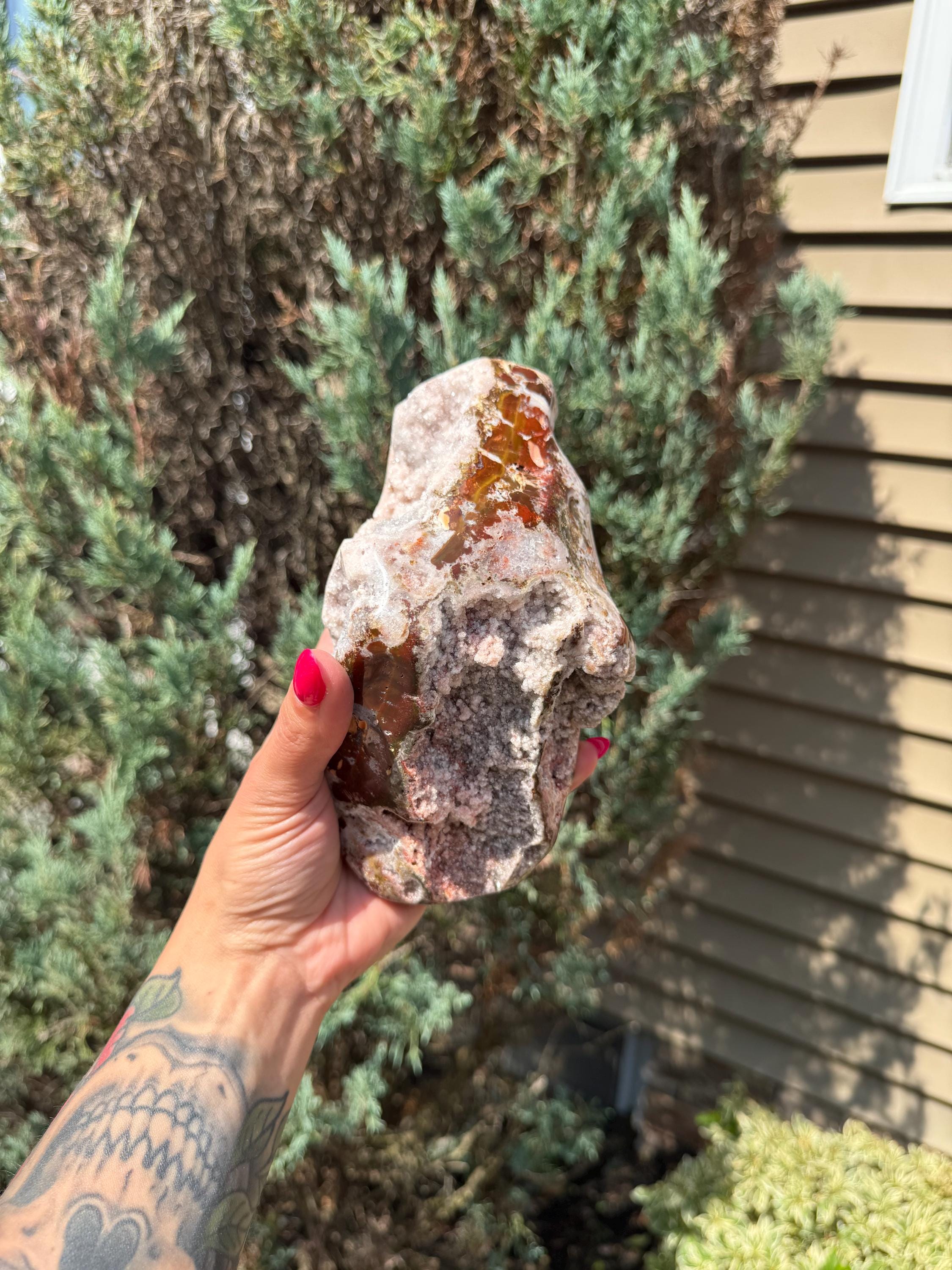 Raw Pink Amethyst Druzy on Stand • Sparkling Crystal Cluster • Spiritual Decor 4