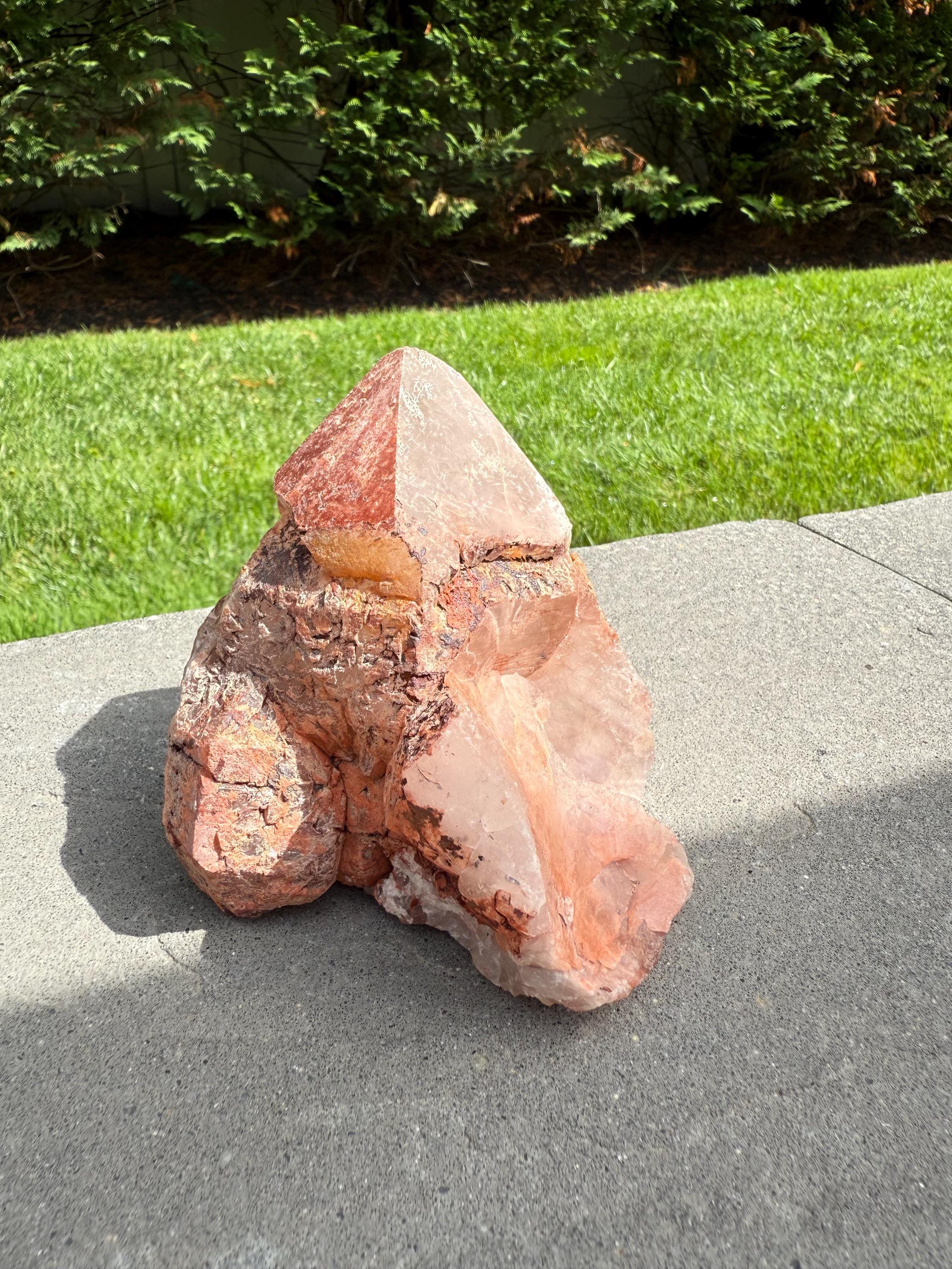 Hematite Included Quartz Crystal Cluster: Grounding & Energizing Natural Indian Specimen 3