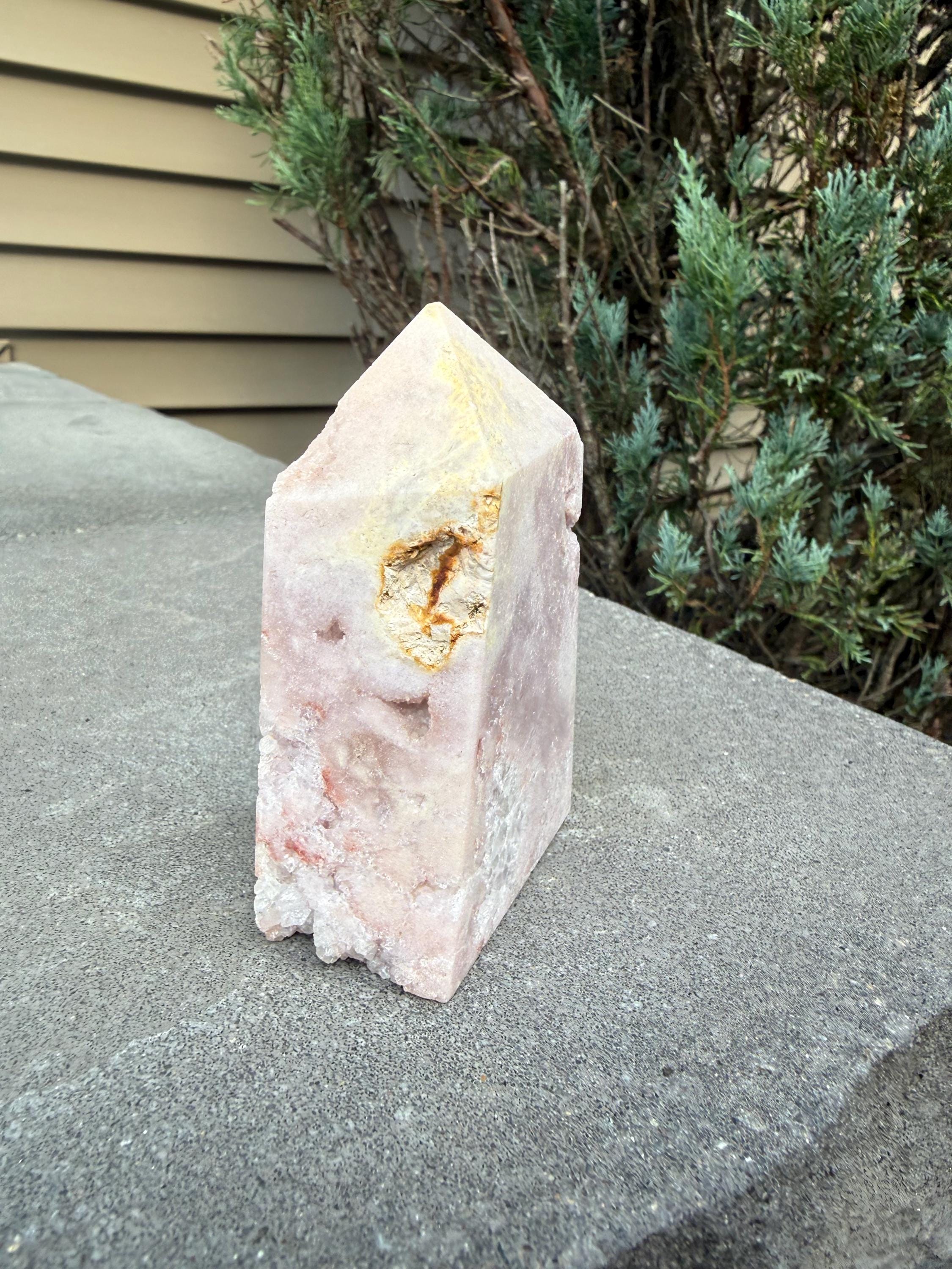 Druzy Pink Amethyst Tower • Sparkling Crystal Point • Calming Healing Stone • Spiritual Decor • Quartz Tower 8