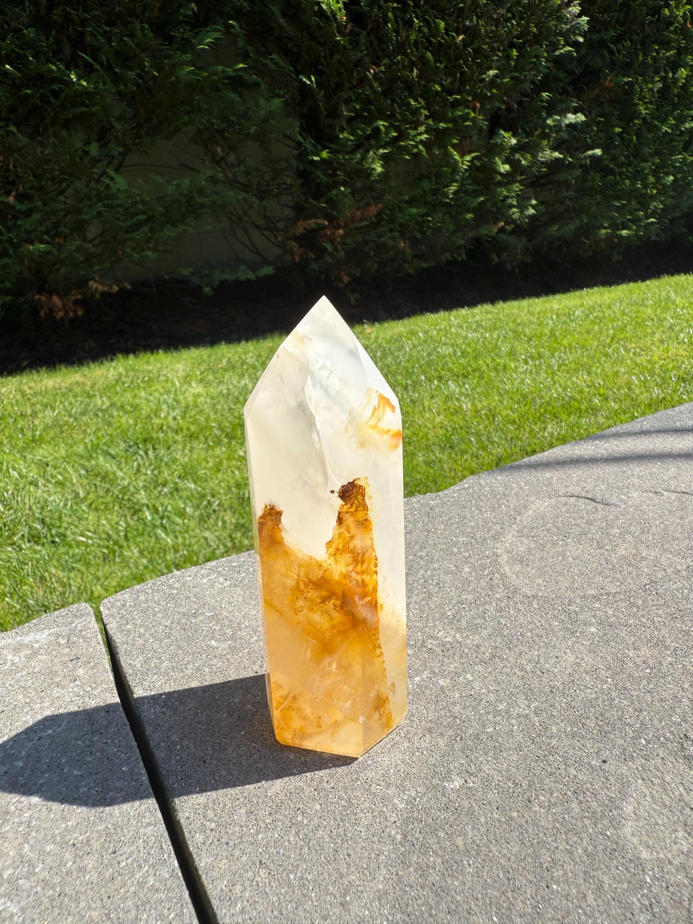Golden Healer & Girasol Quartz Crystal Tower • Brazil • Polished Crystal Point • Healing Stone • Mineral Specimen 7