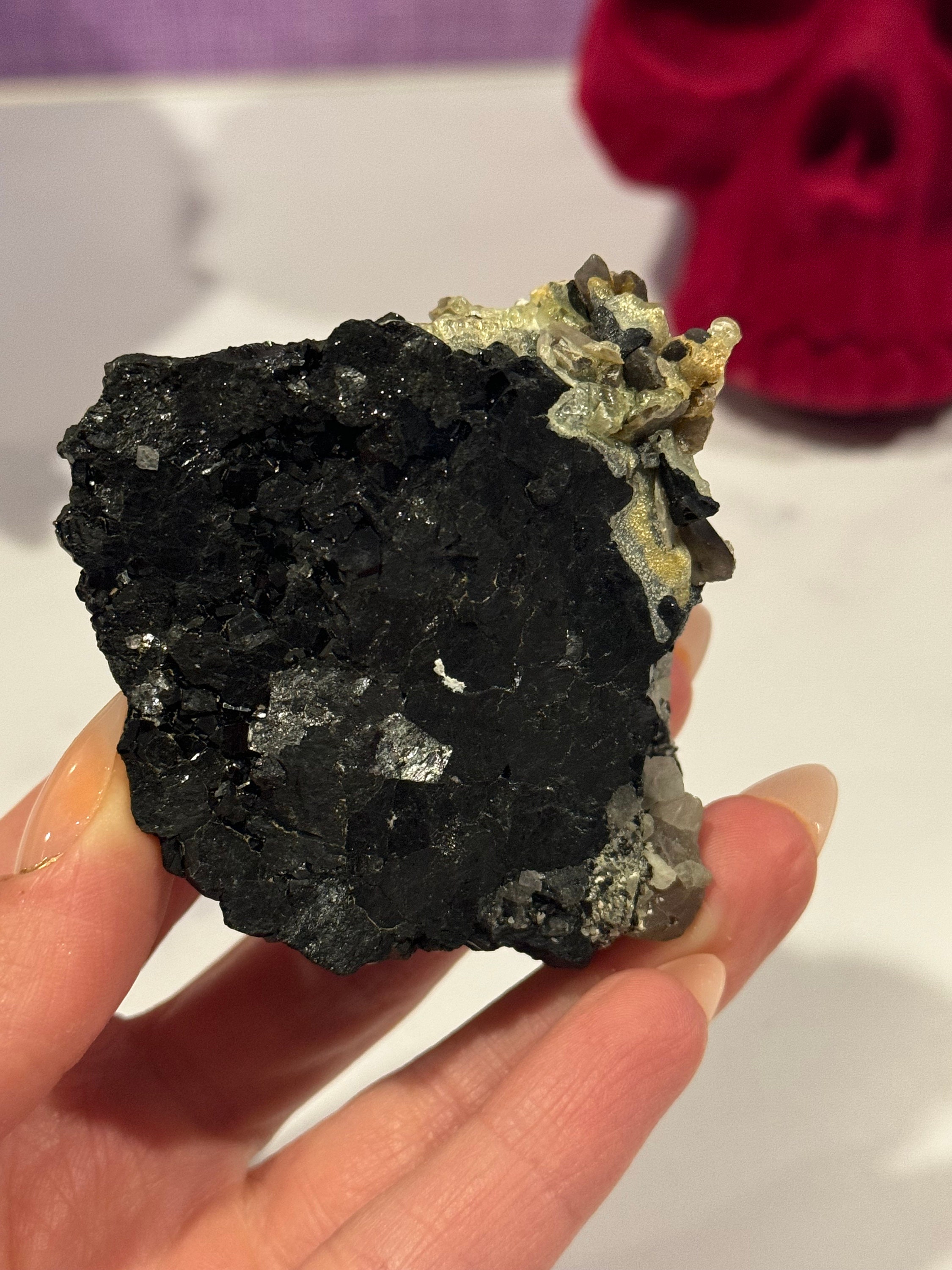 Black Tourmaline & Feldspar Specimen • Protective Grounding Crystal • Natural Mineral • Healing Stone • Collector Piece 6