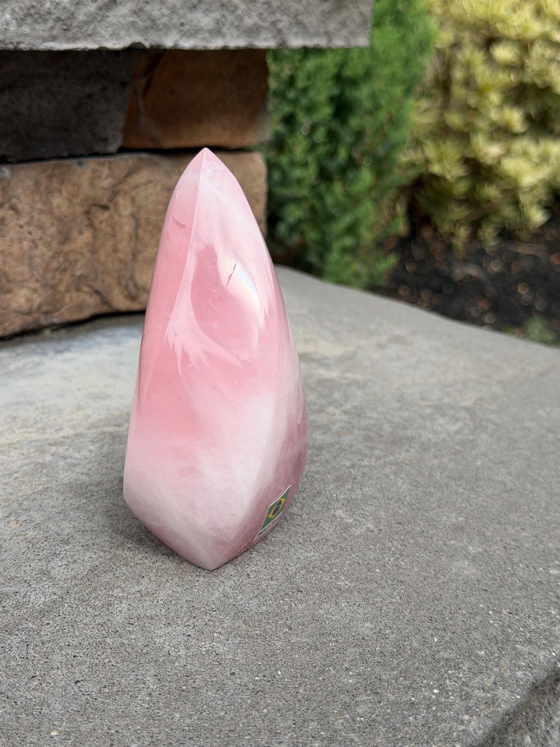 Brazilian Rose Quartz Crystal Flame 11