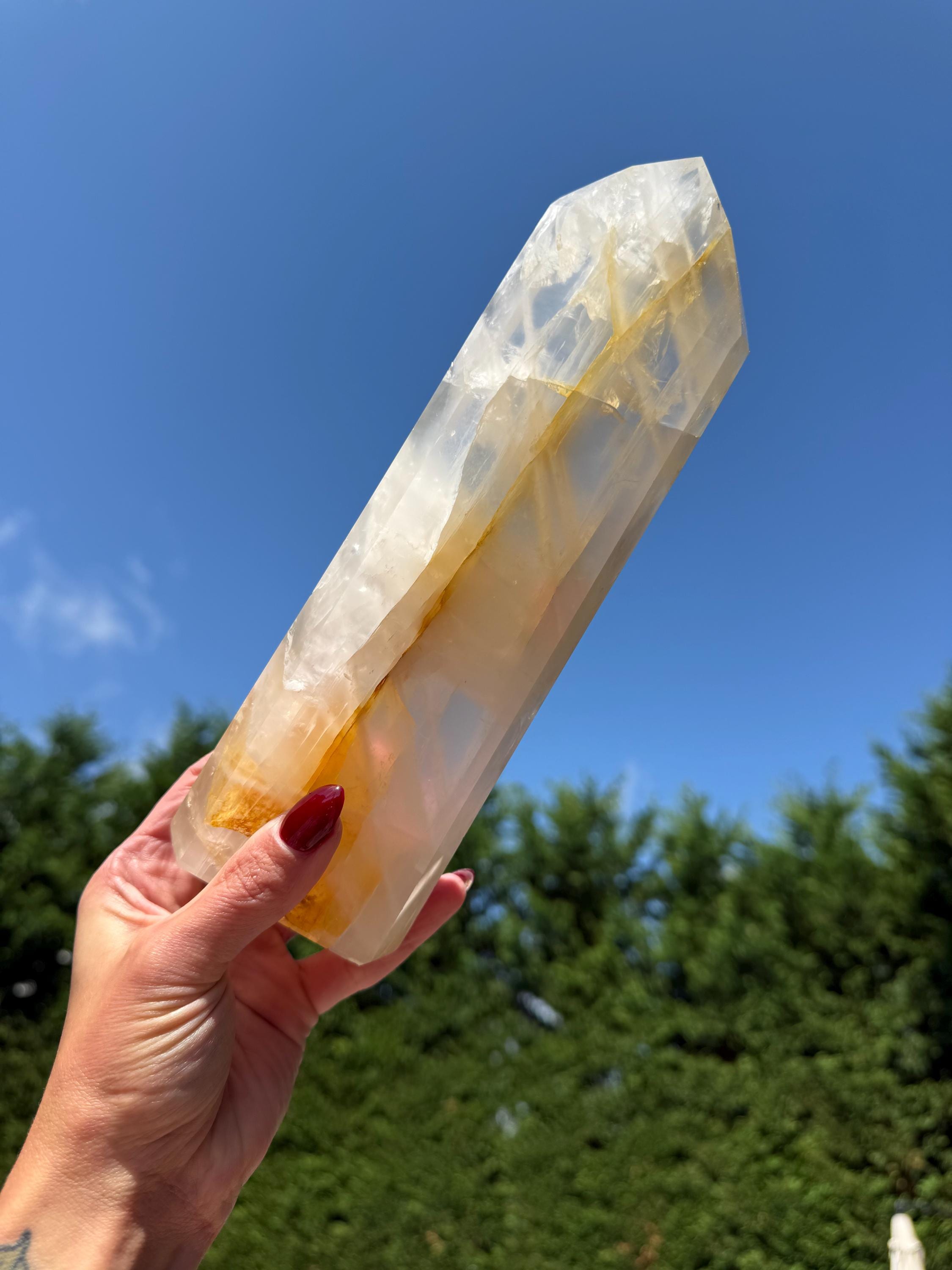 XL Golden Healer Girasol Quartz Tower • Polished Crystal Point from Brazil 3
