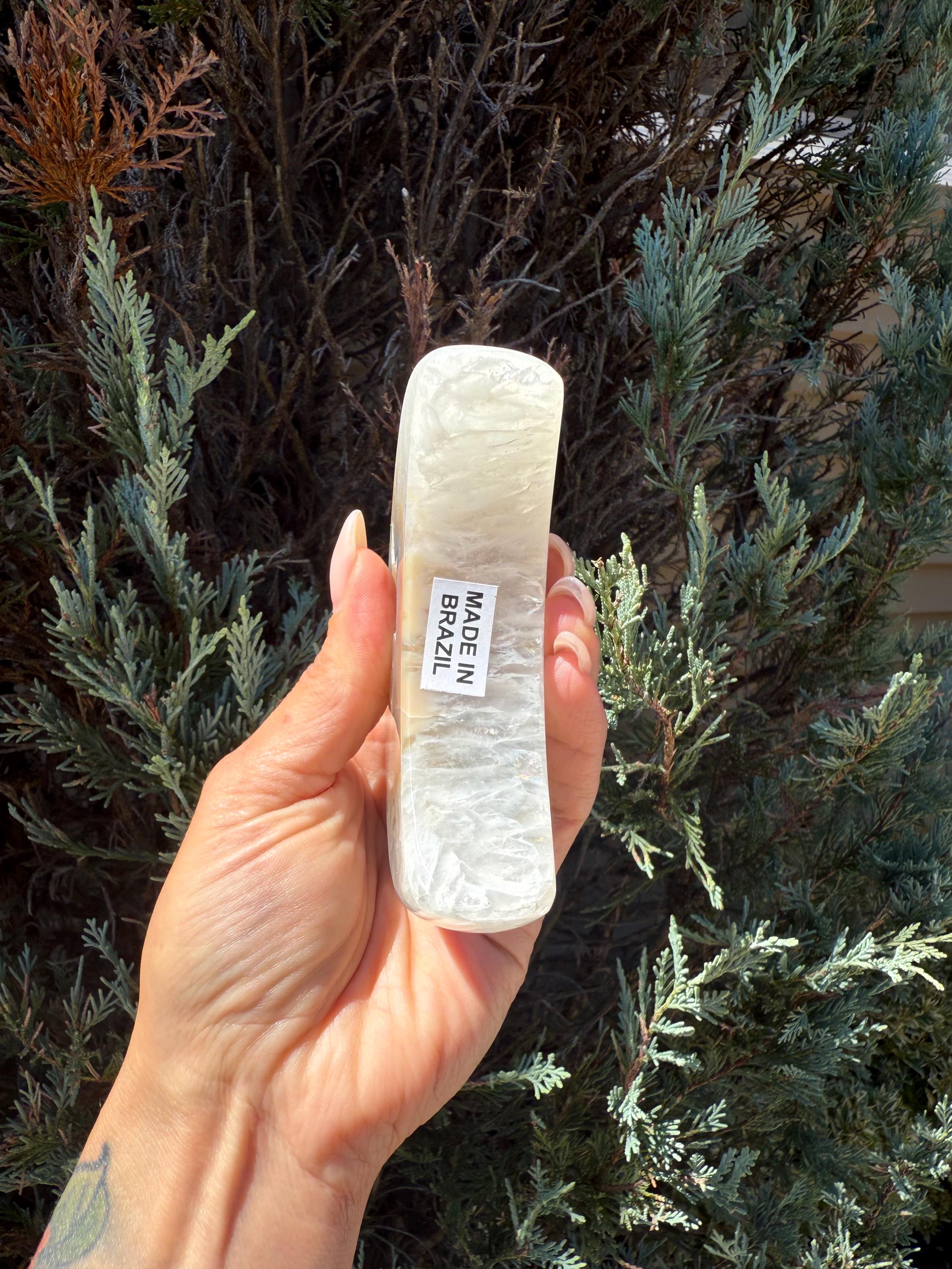 Druzy Brazilian Agate Quartz Crescent Moon Carving, Natural Crystal Sculpture, Spiritual Decor 7