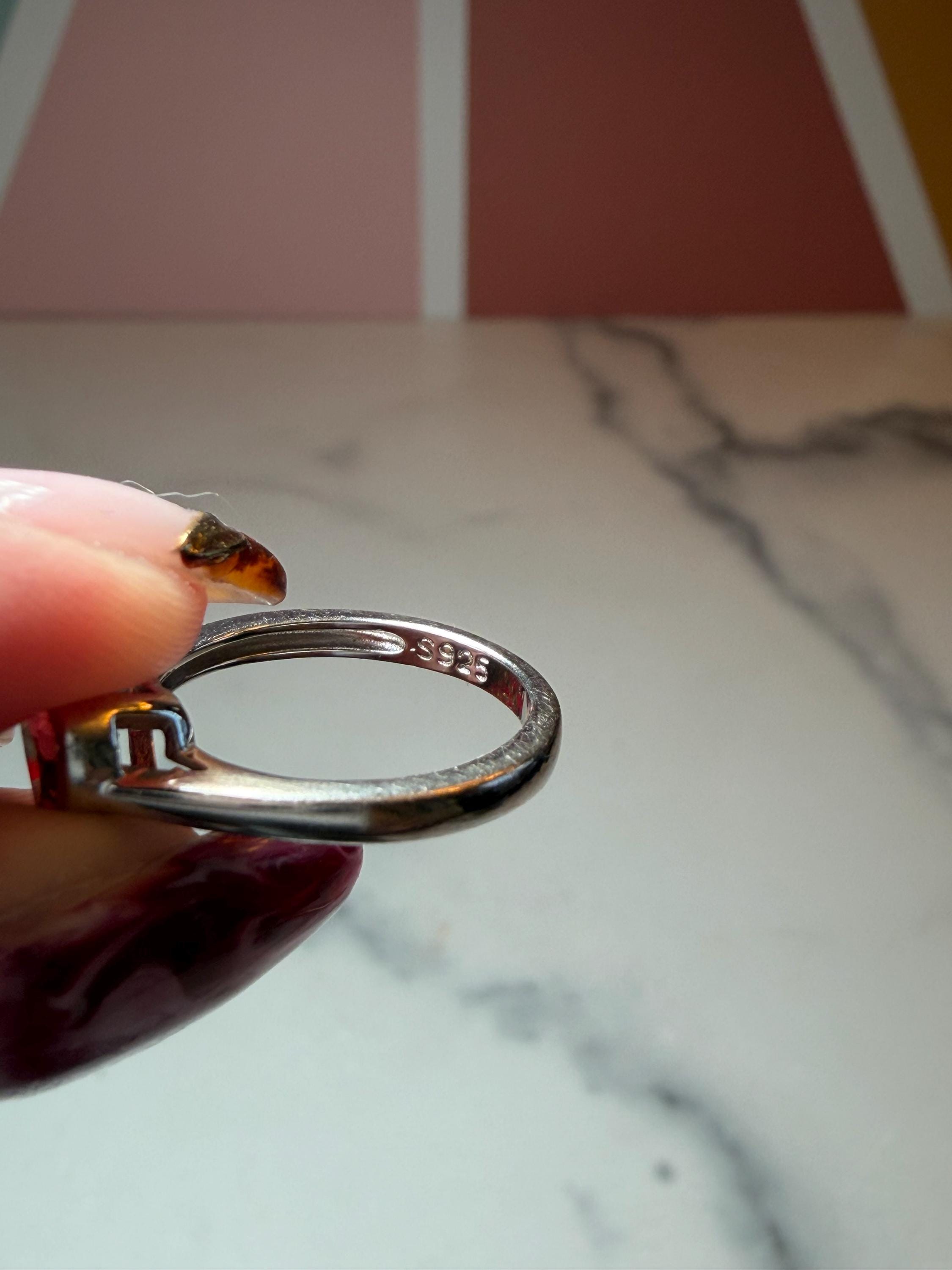 Faceted Garnet Heart Ring • Dainty Sterling Silver Boho Jewelry (size 6.25) 13