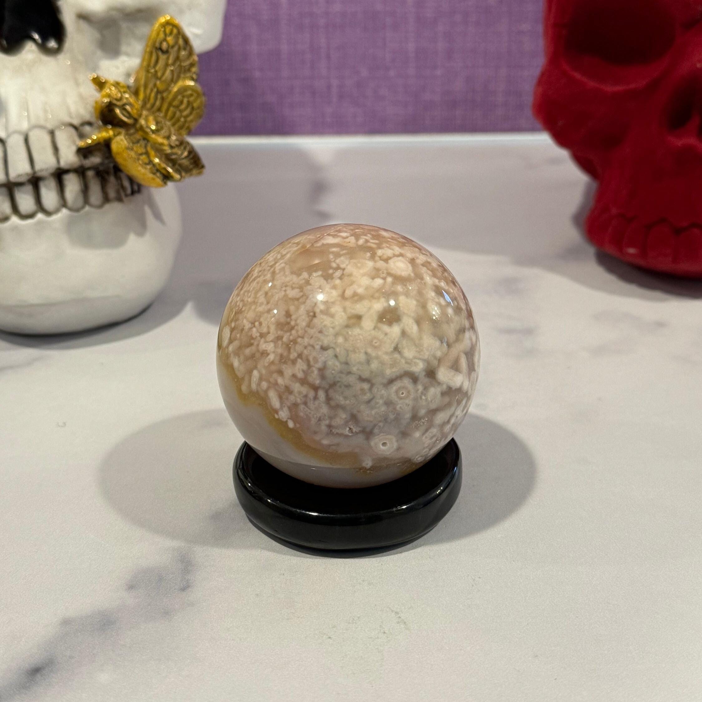 Flower Agate Sphere • 59mm • Plume Pattern Crystal • Polished Gemstone Ball • Healing Stone • Spiritual Decor 2