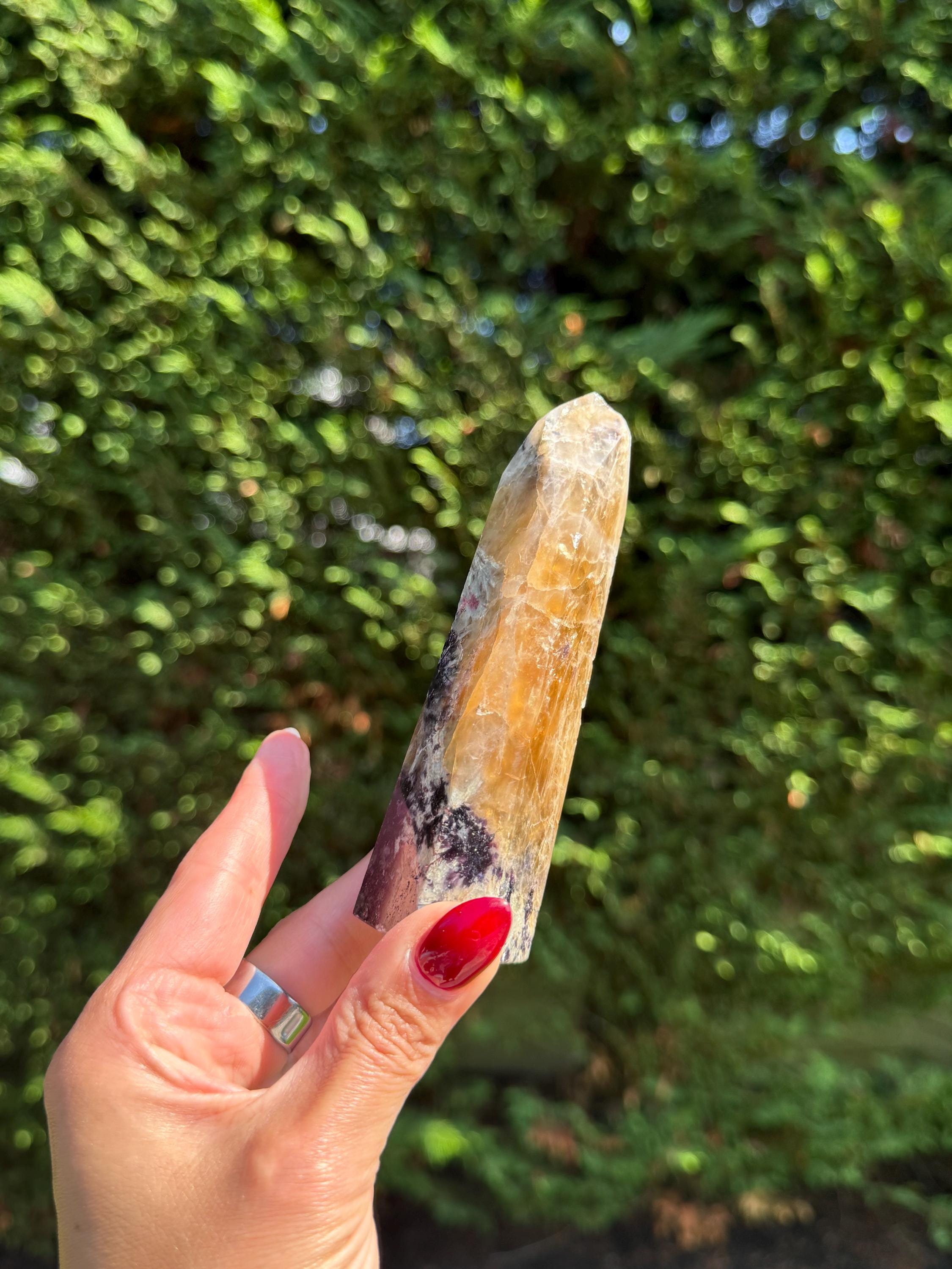 Citrine, Lepidolite & Pink Tourmaline Crystal Tower • Brazil • Rare Gemstone Point • Healing Crystal Decor 3