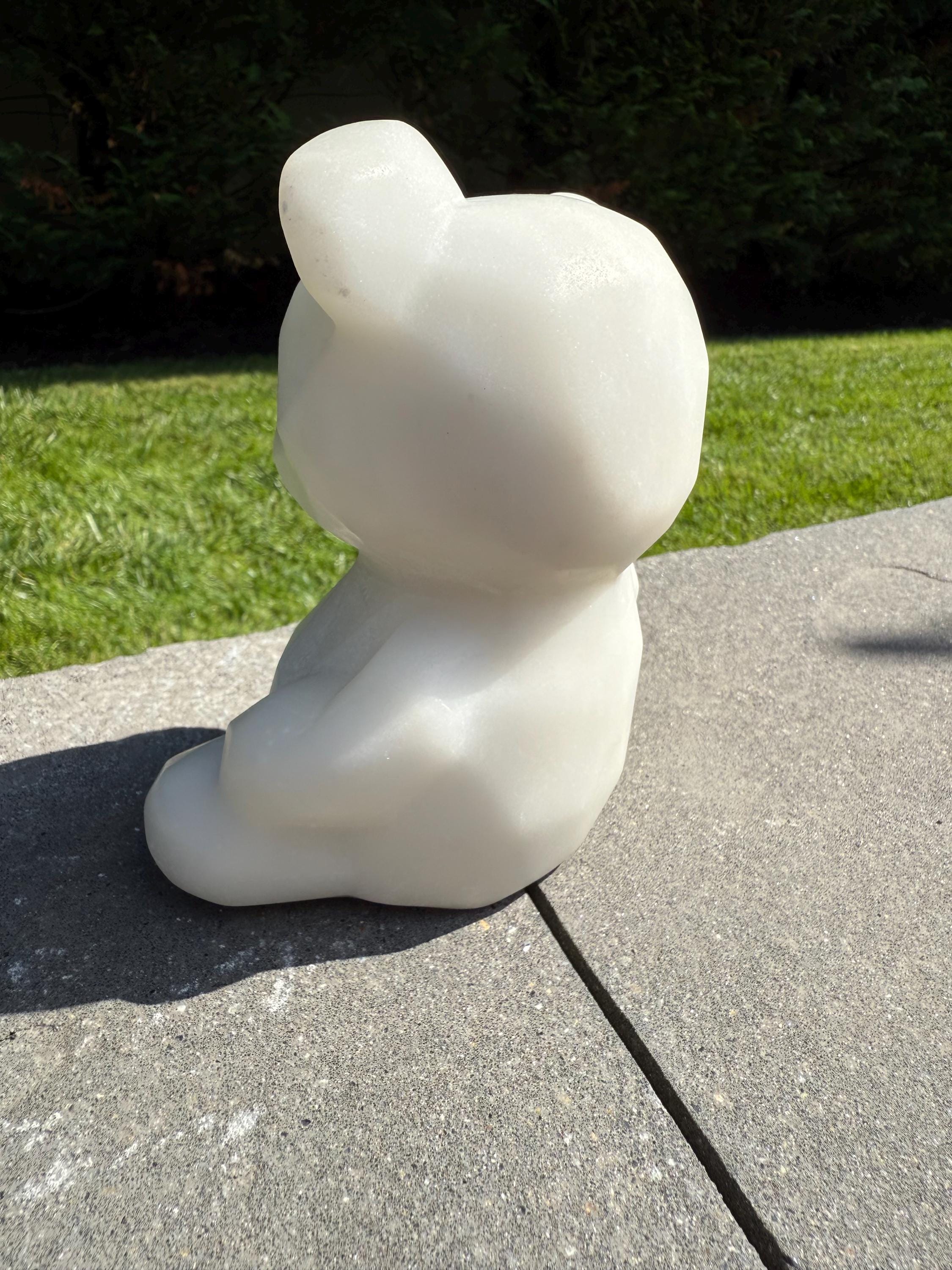 XL White Jade Bear Carving • Hand Carved Crystal Animal Sculpture • Spiritual Decor 4