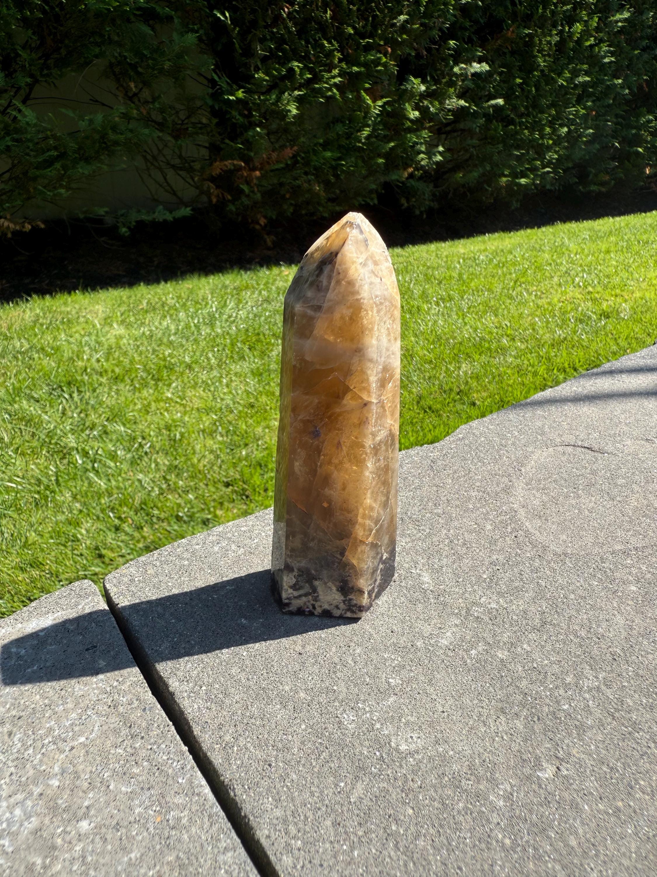 Citrine, Lepidolite & Pink Tourmaline Crystal Tower • Brazil • Rare Gemstone Point • Healing Crystal Decor 11