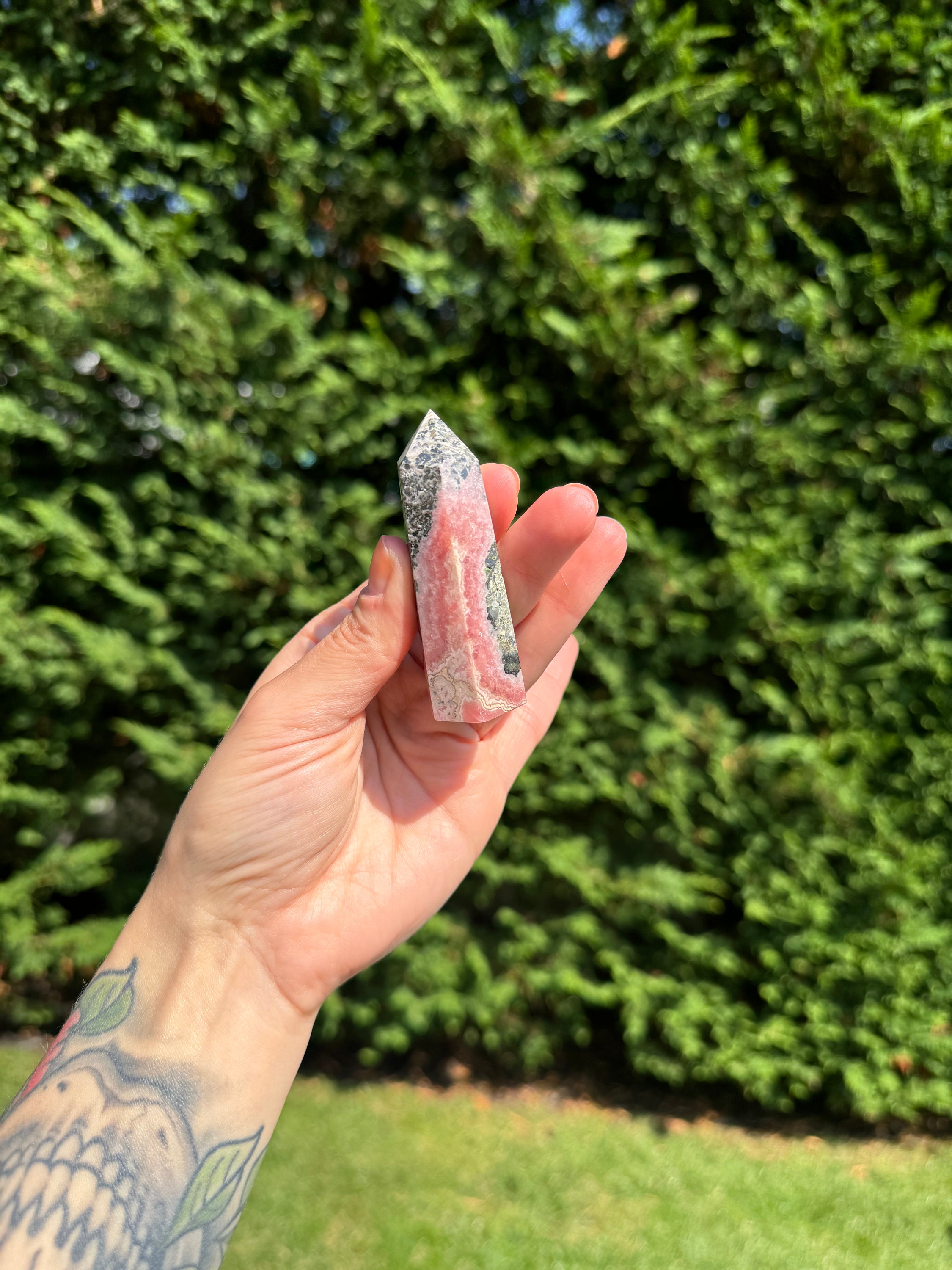 Rhodochrosite Crystal Tower • Polished Pink Heart Chakra Stone Point, Spiritual Decor 9