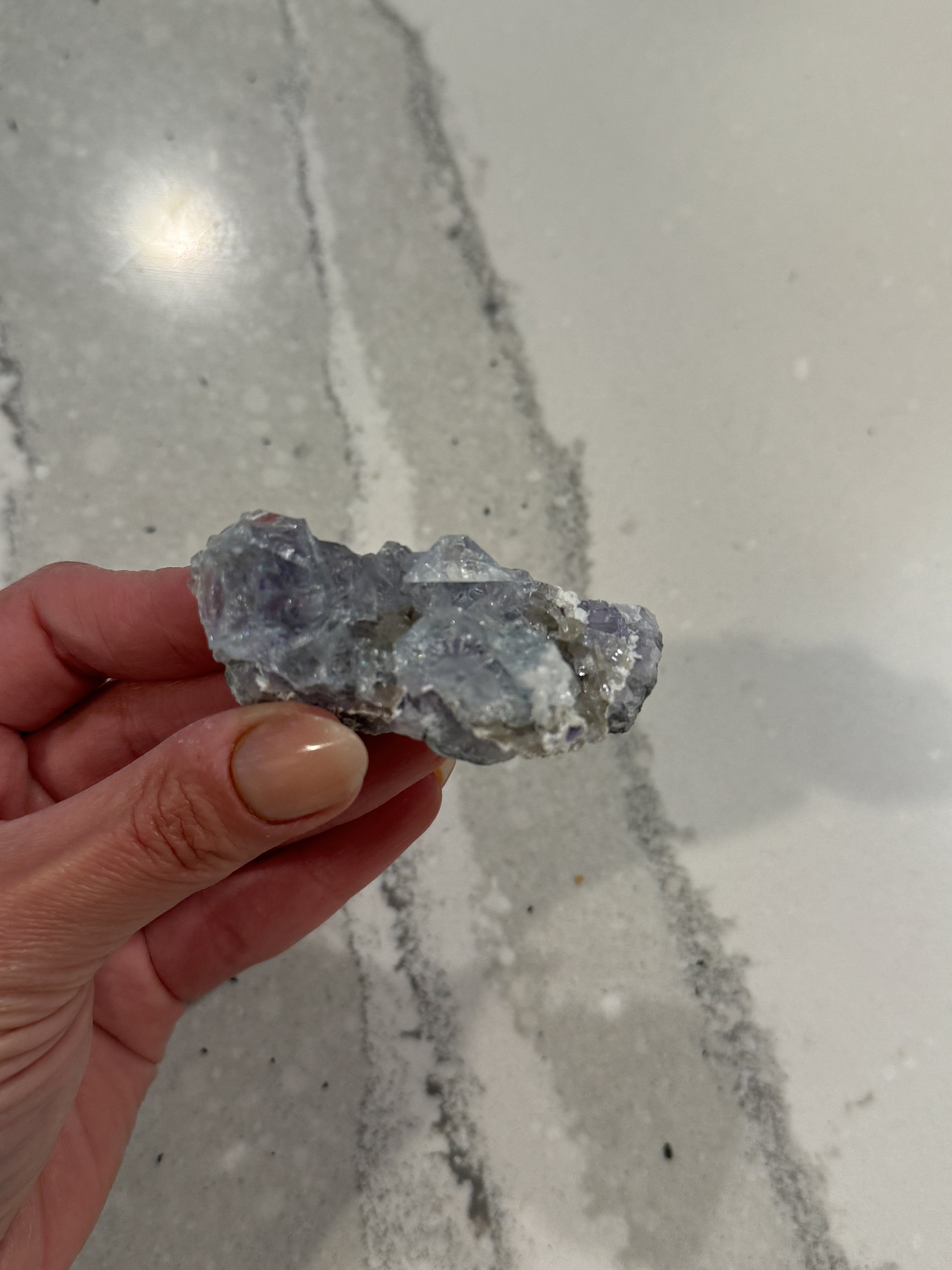 Blue Purple Fluorite Cubic Crystal Specimen • Natural Mineral Collector Stone 8