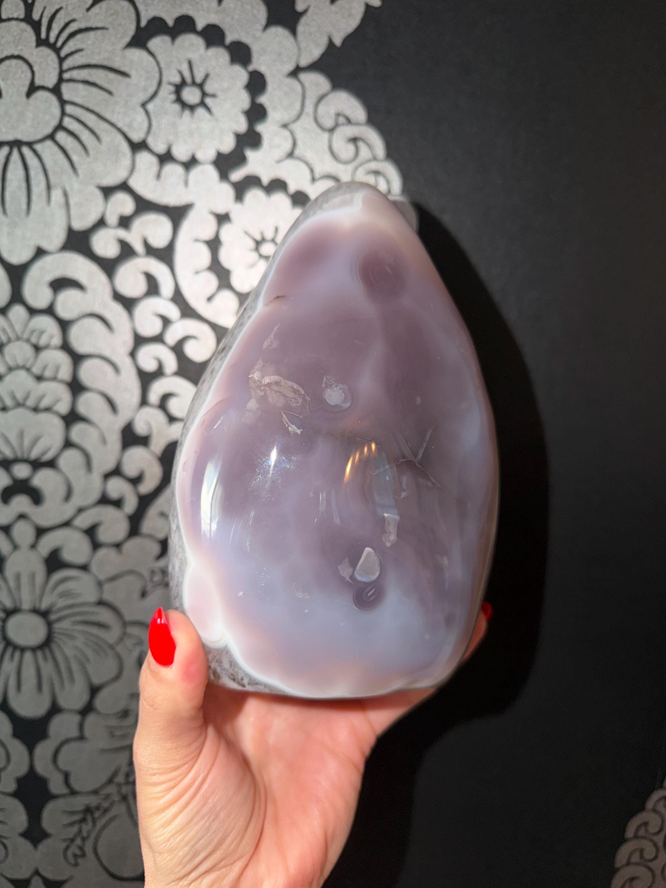 Large Amethyst & Agate Crystal • Purple Freeform Stone • Healing Decor • Natural Gemstone Home Display 14