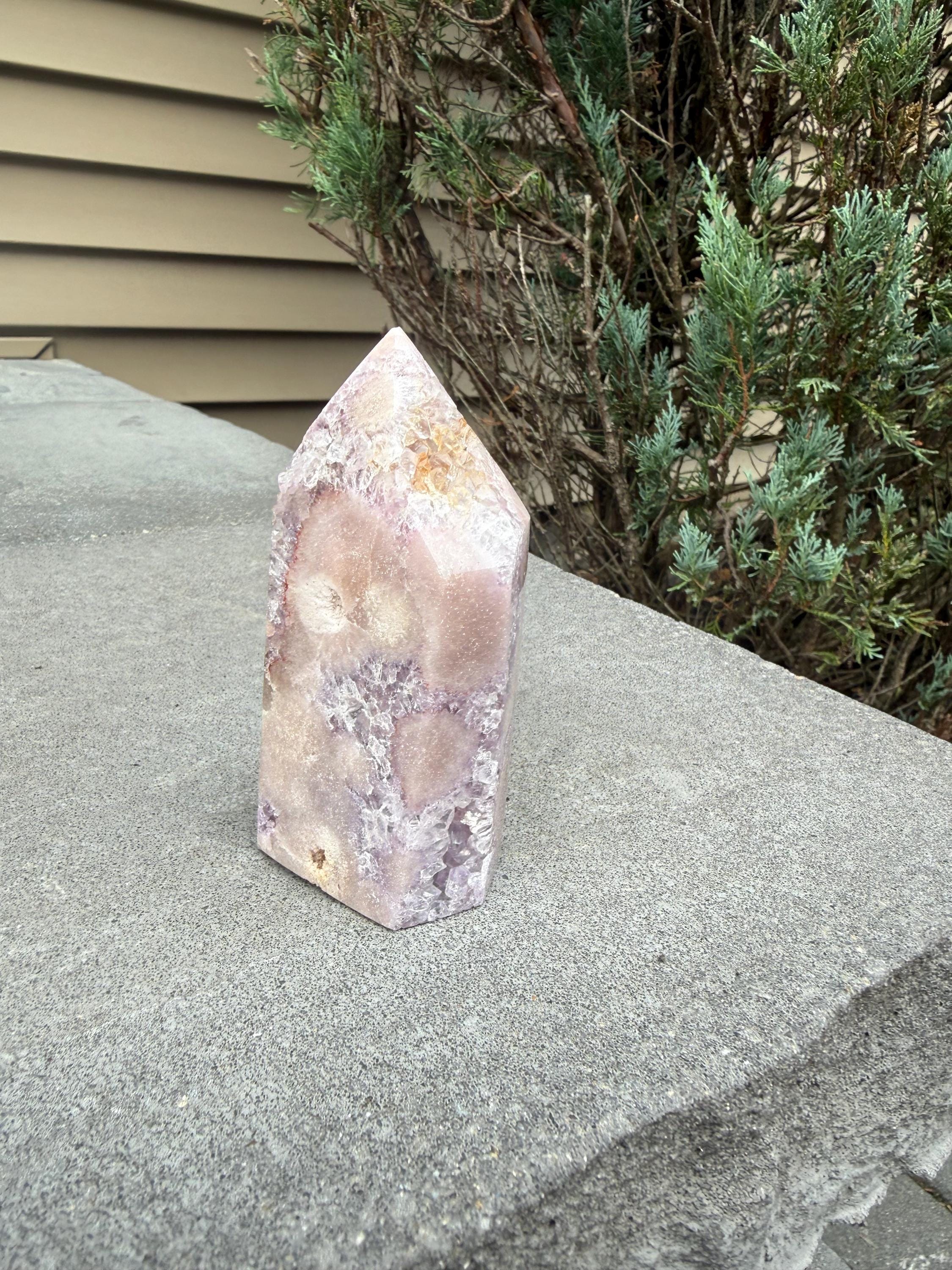 Pink & Purple Amethyst Crystal Tower • Sparkling Druzy Quartz Point • Natural Healing Crystal • Gemstone Decor 5