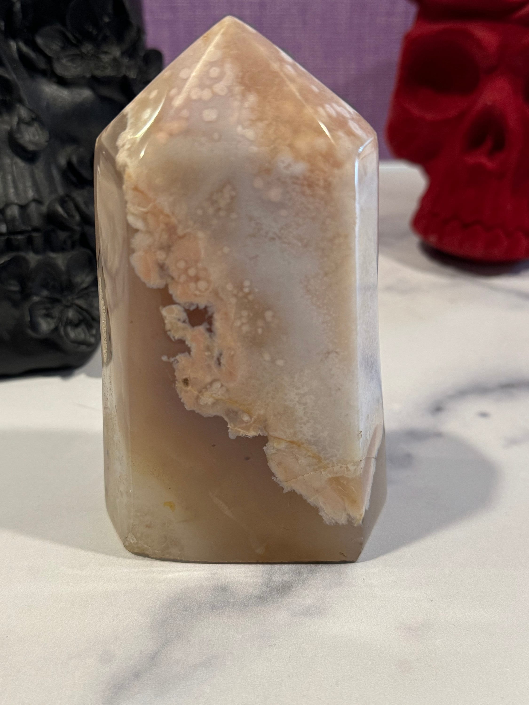 XL Pink Amethyst Flower Agate Crystal Tower • Brazilian Druzy Point, Polished Mineral Specimen 3
