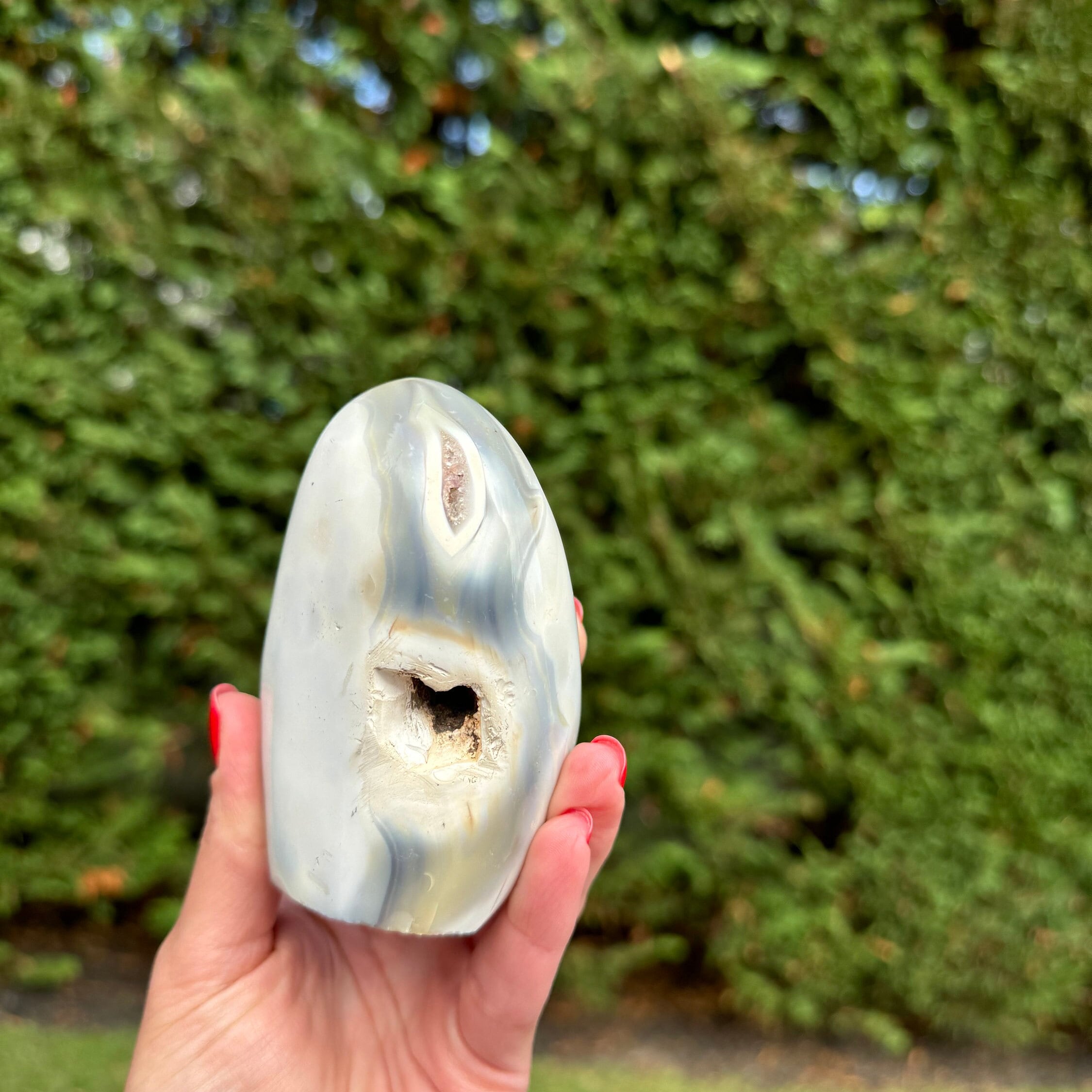 Orca Agate with Druzy Amethyst Freeform • Polished Healing Crystal • Rare Mineral Specimen • Spiritual Decor 8