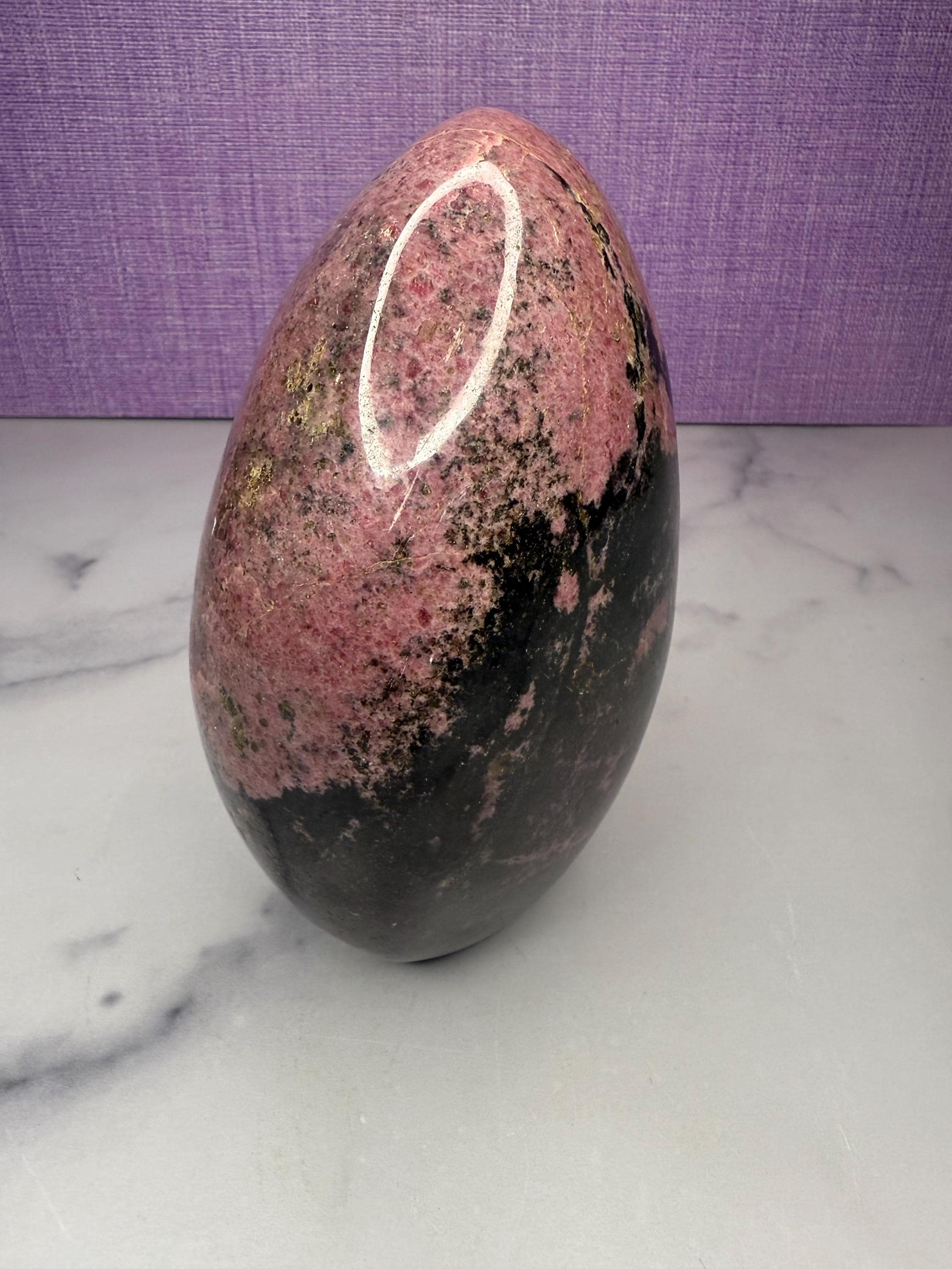 XL Rhodonite Crystal Freeform • Polished Pink Black Gemstone Madagascar Specimen 6