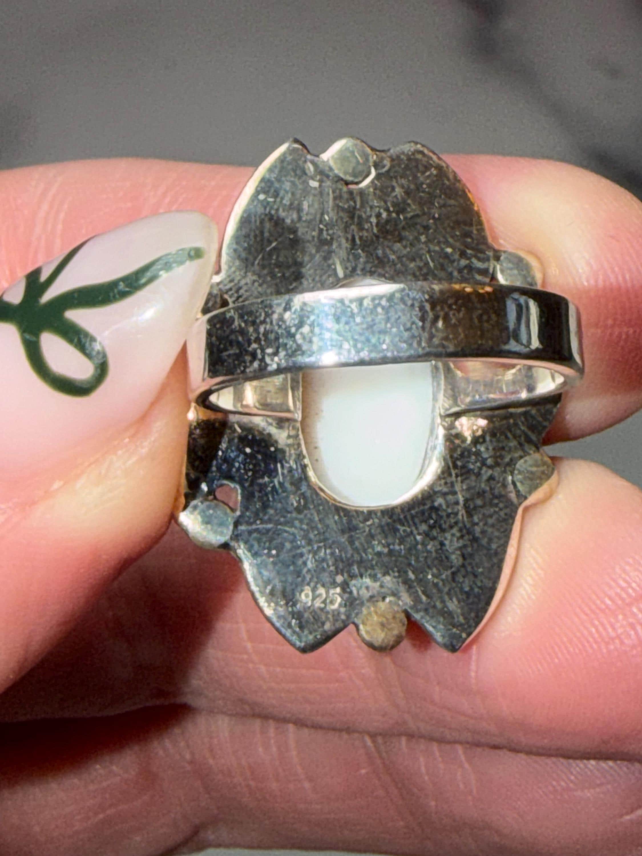 Pink Conch Sterling Silver Ring • Ocean-Inspired Boho Statement Jewelry (size 6) 8