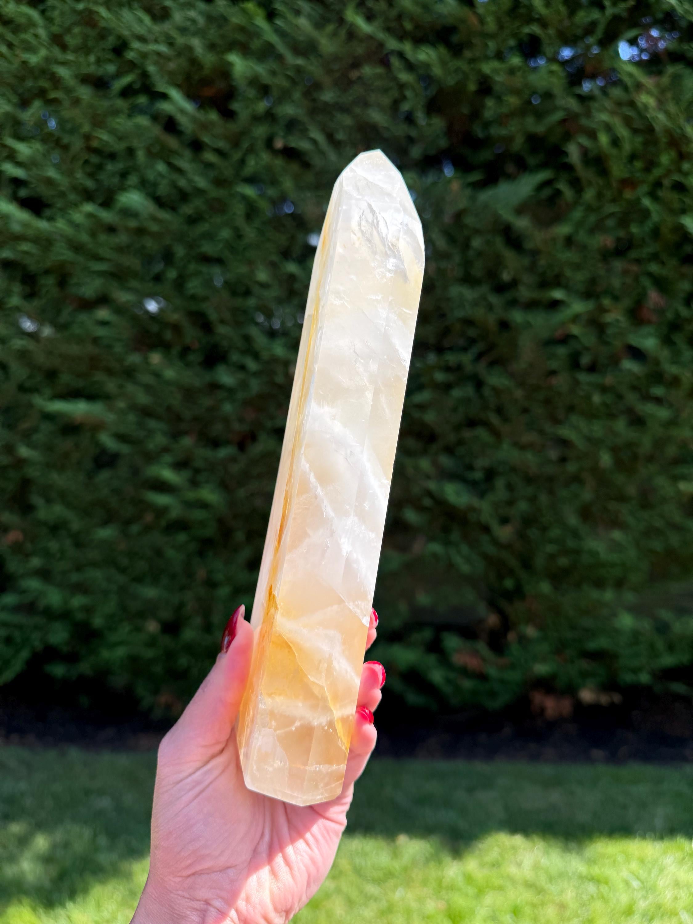 XL Golden Healer Girasol Quartz Tower • Polished Crystal Point from Brazil 11