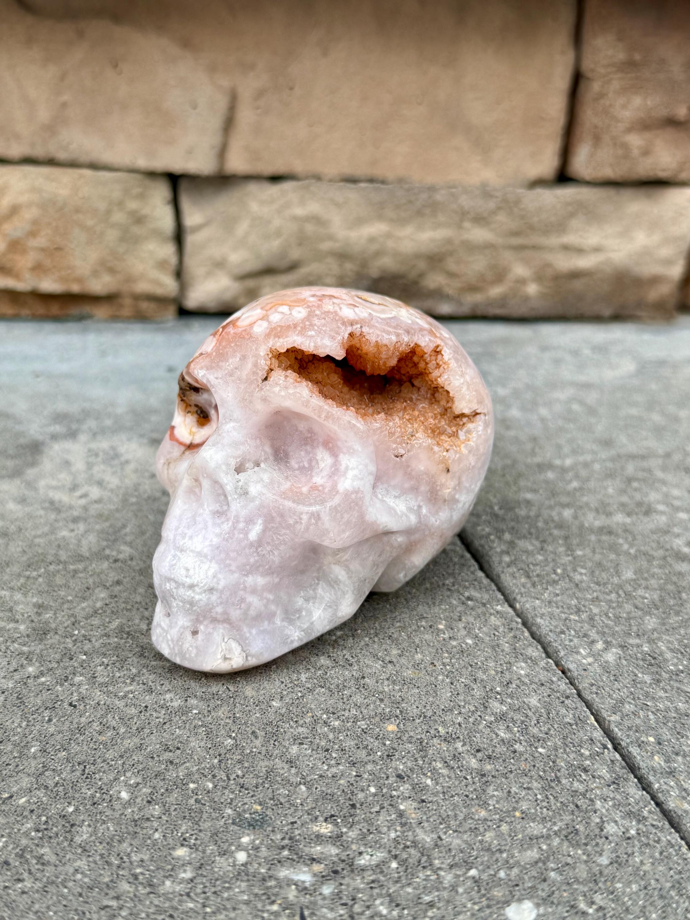 フラワーアゲート、ピンクアメジスト、ドゥルージークリスタルスカル