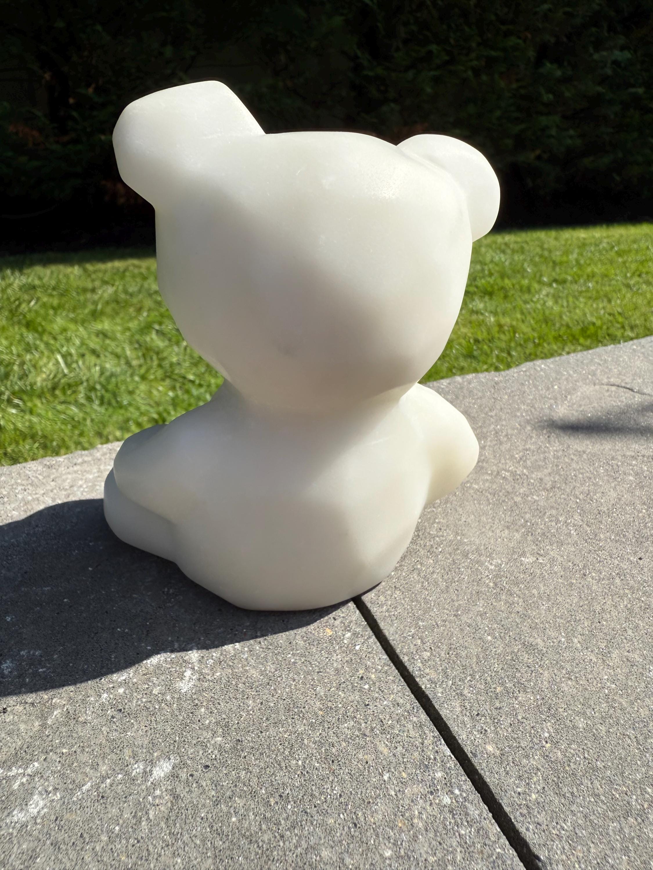 XL White Jade Bear Carving • Hand Carved Crystal Animal Sculpture • Spiritual Decor 5