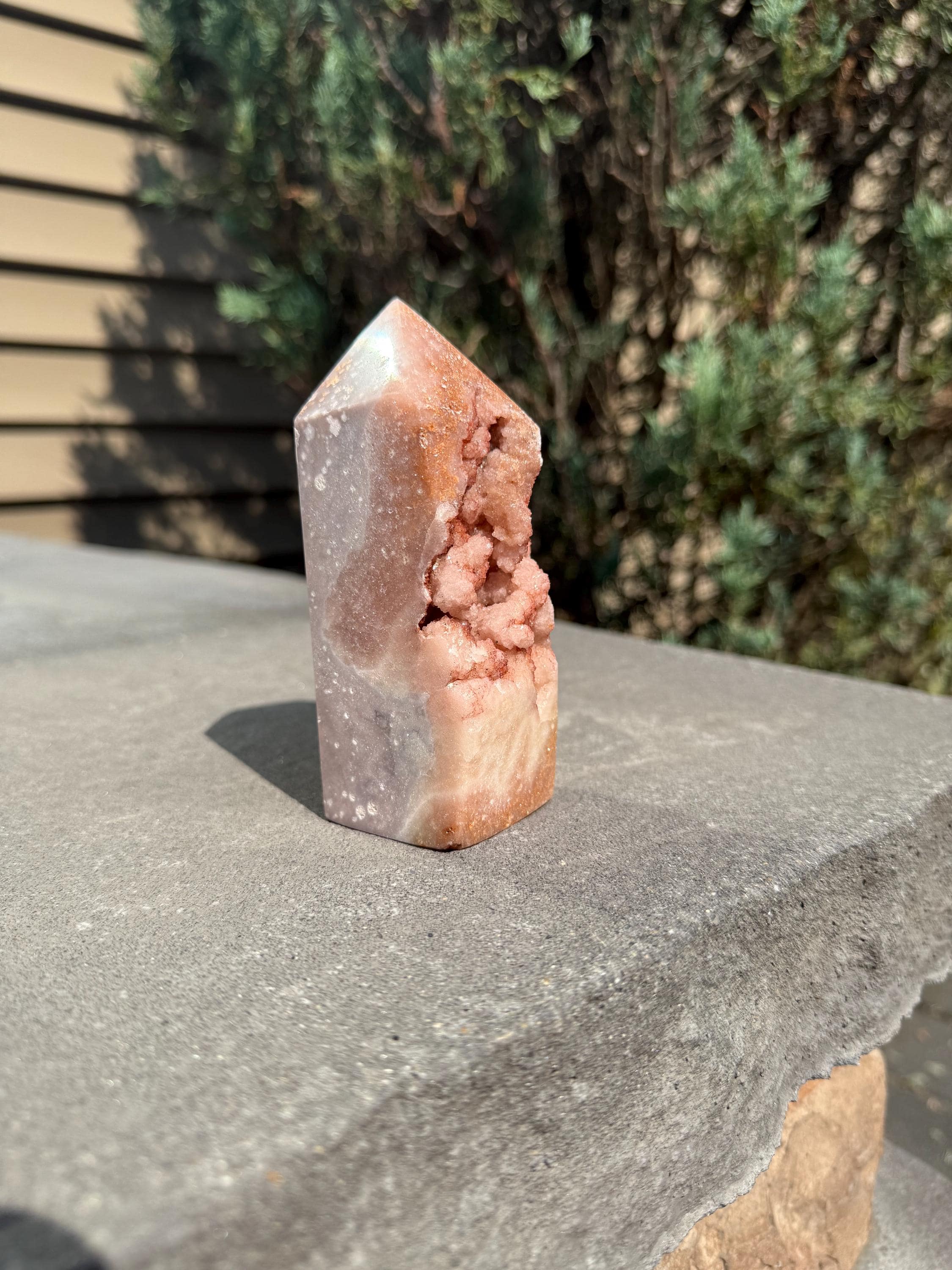 Pink Amethyst Druzy Tower • Sparkly Crystal Point • Healing Stone • Spiritual Decor • Quartz Tower 3