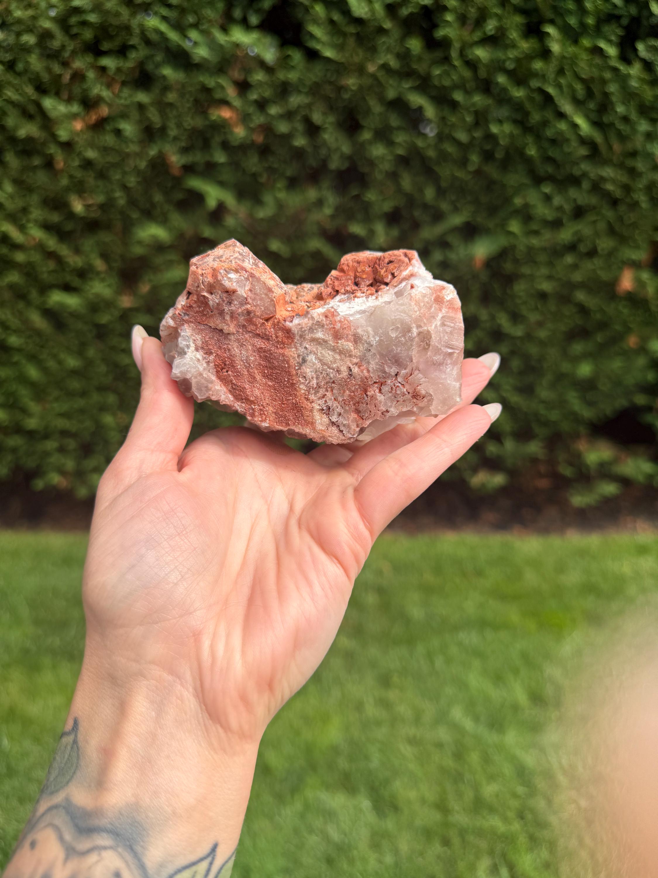 Hematite Included Quartz Crystal Cluster: Grounding & Energizing Natural Indian Specimen 9