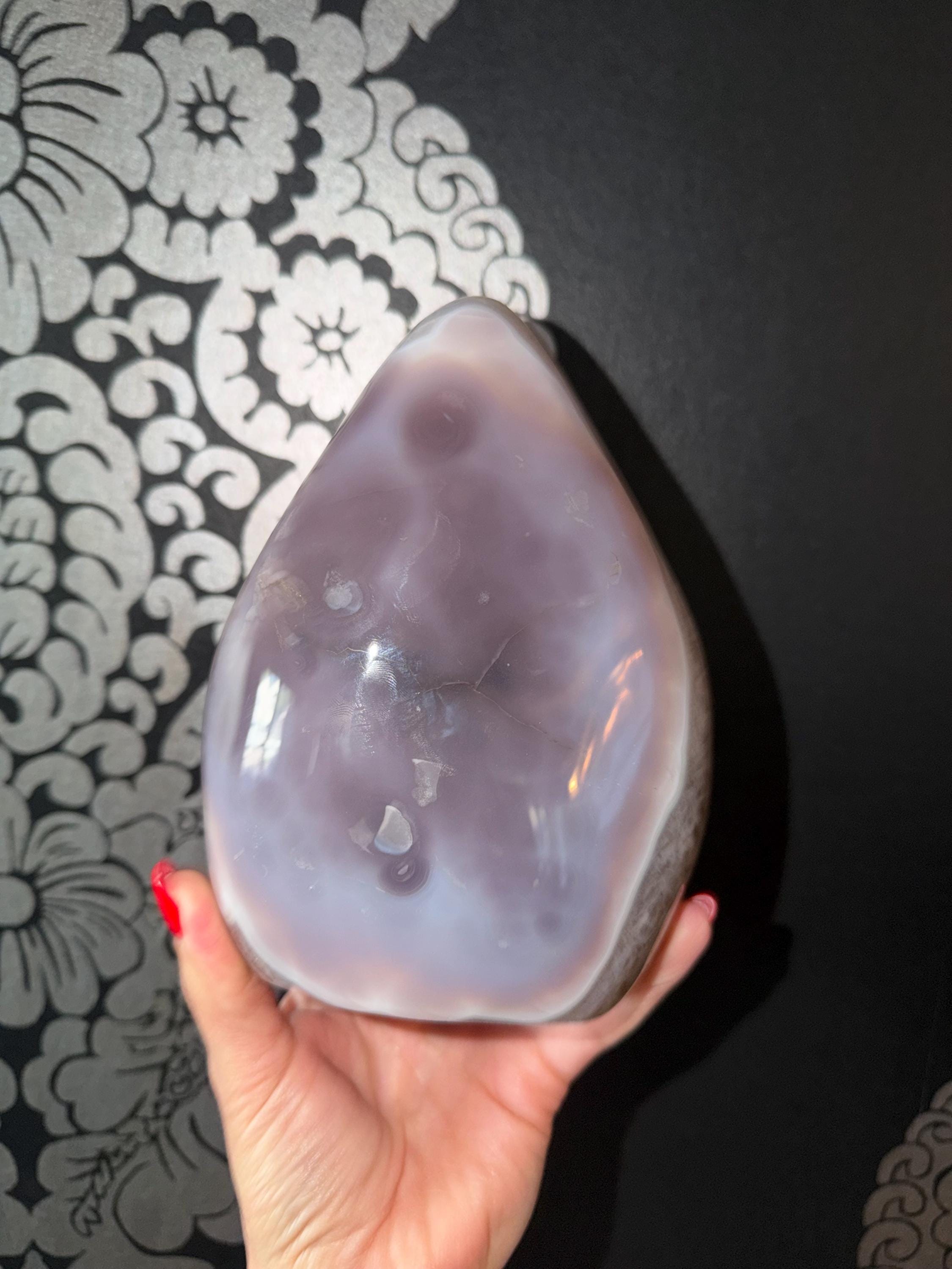 Large Amethyst & Agate Crystal • Purple Freeform Stone • Healing Decor • Natural Gemstone Home Display 12