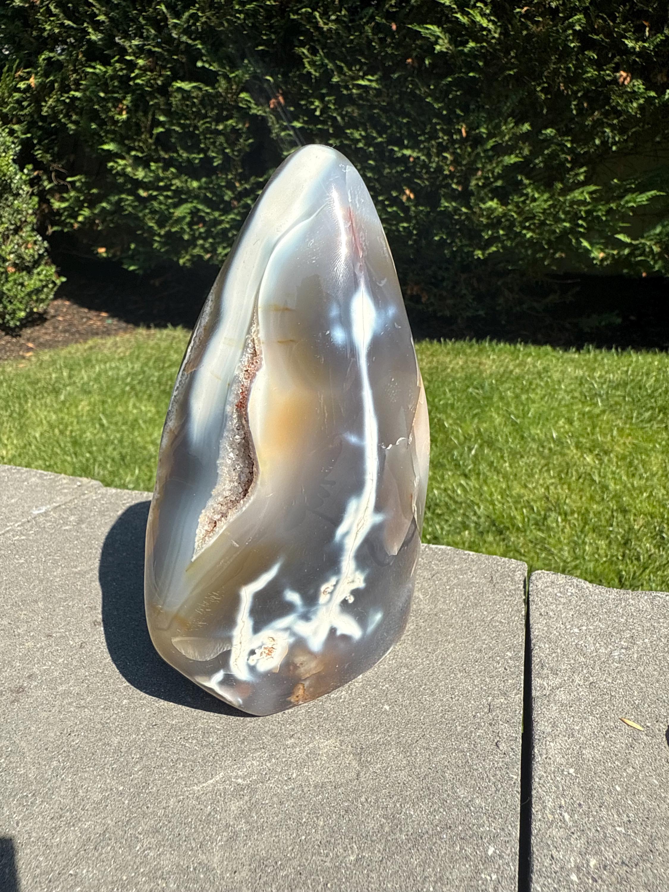 XL Orca Agate Moss Agate Druzy Freeform Statement Crystal Home Decor 4
