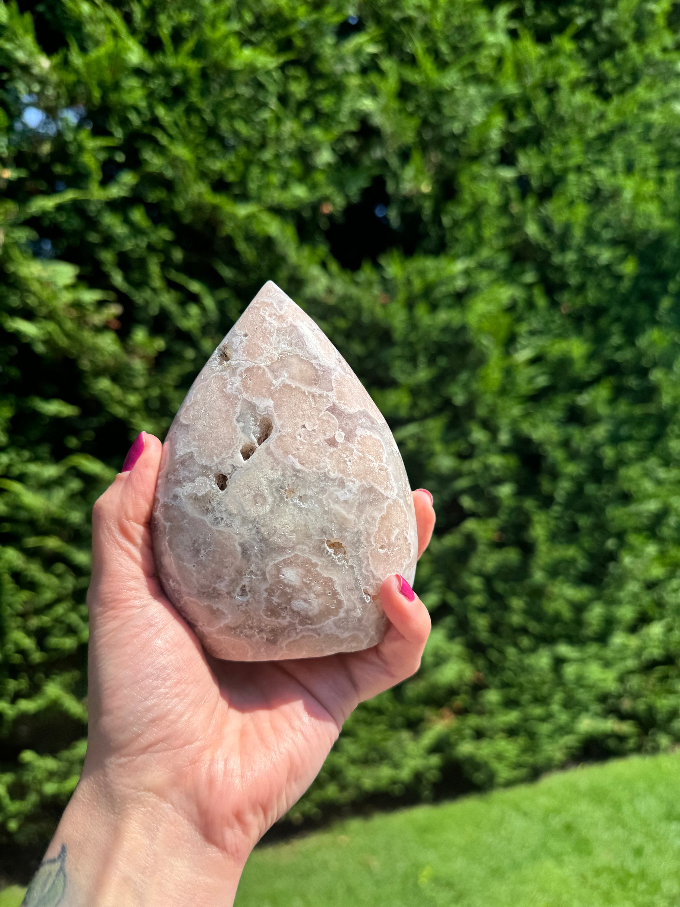 Pink Amethyst Druzy Freeform Crystal • Polished Geode Heart Chakra Stone, Spiritual Decor 7