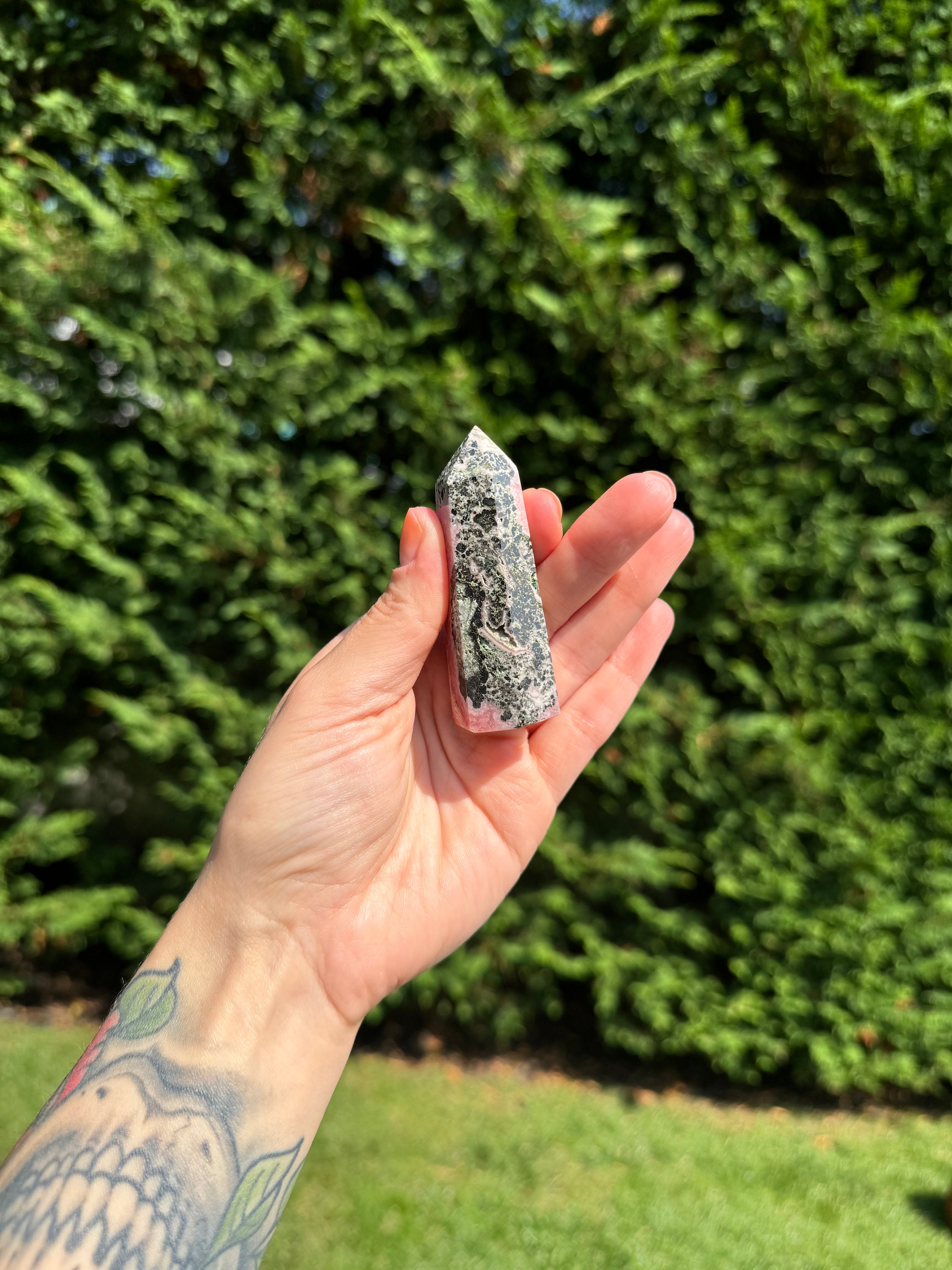 Rhodochrosite Crystal Tower • Polished Pink Heart Chakra Stone Point, Spiritual Decor 8