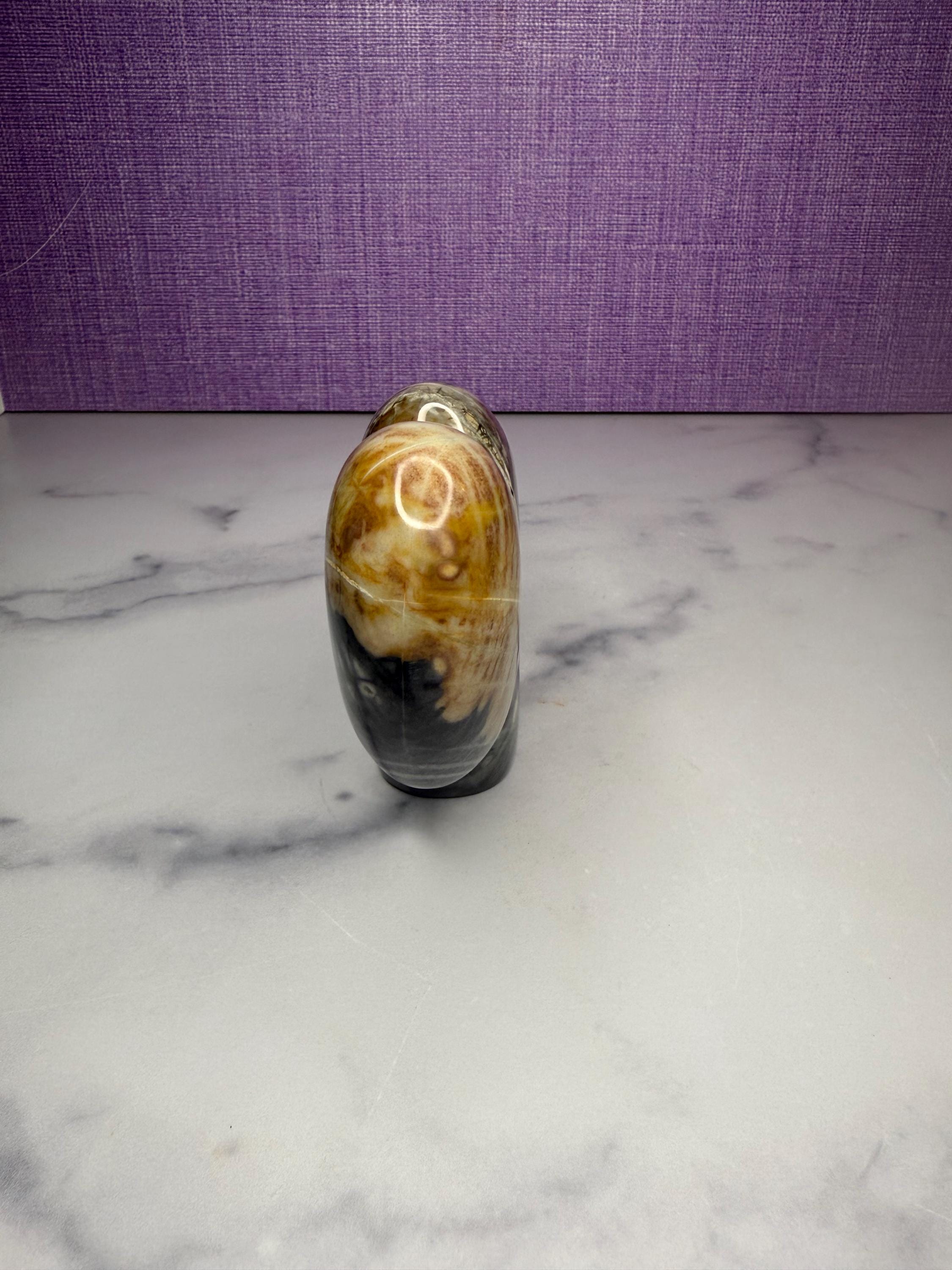 Picasso Jasper Buffalo Carving • Hand Carved Stone Bison Sculpture, Spiritual Decor 4