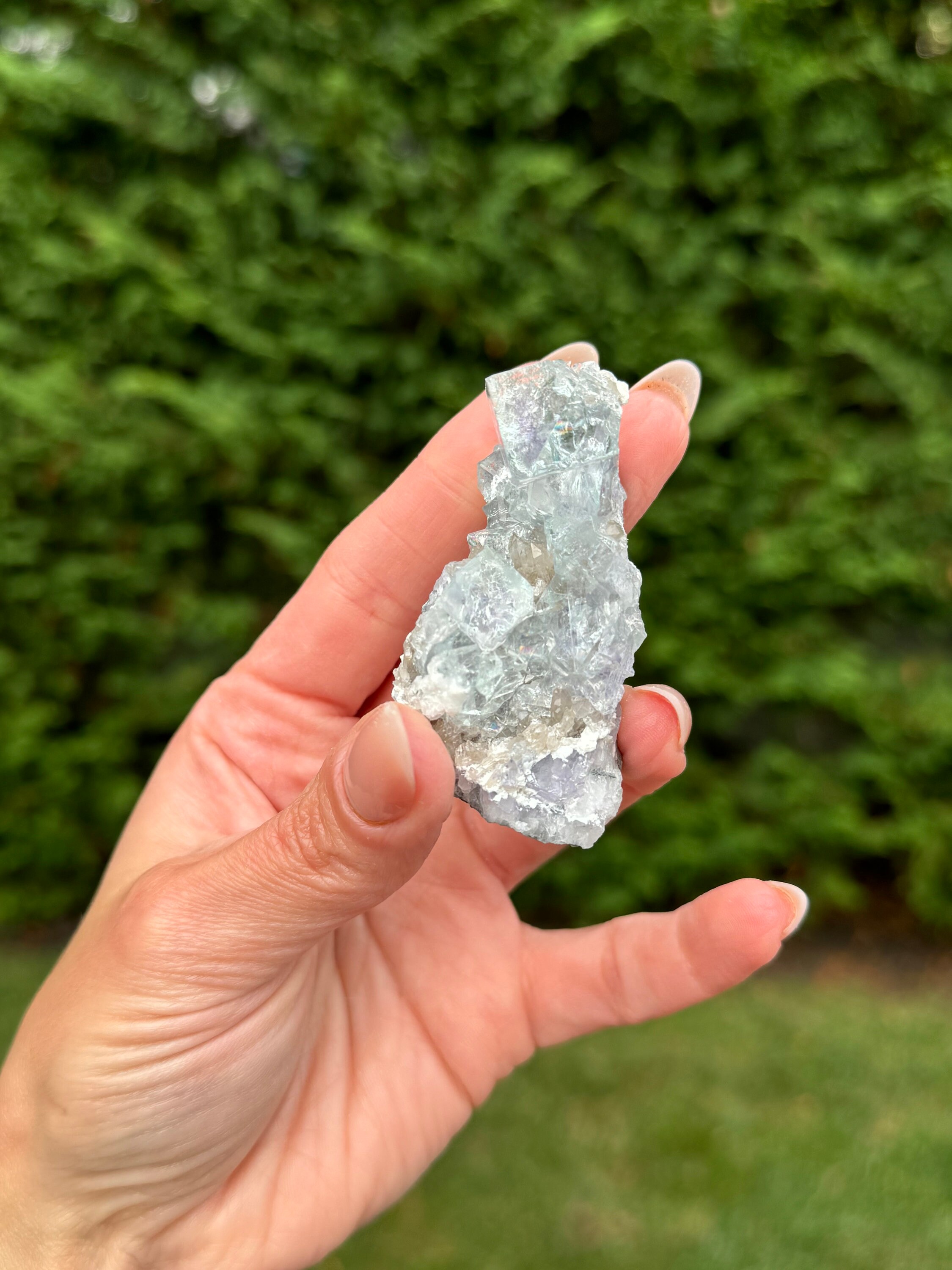 Blue Purple Fluorite Cubic Crystal Specimen • Natural Mineral Collector Stone 5