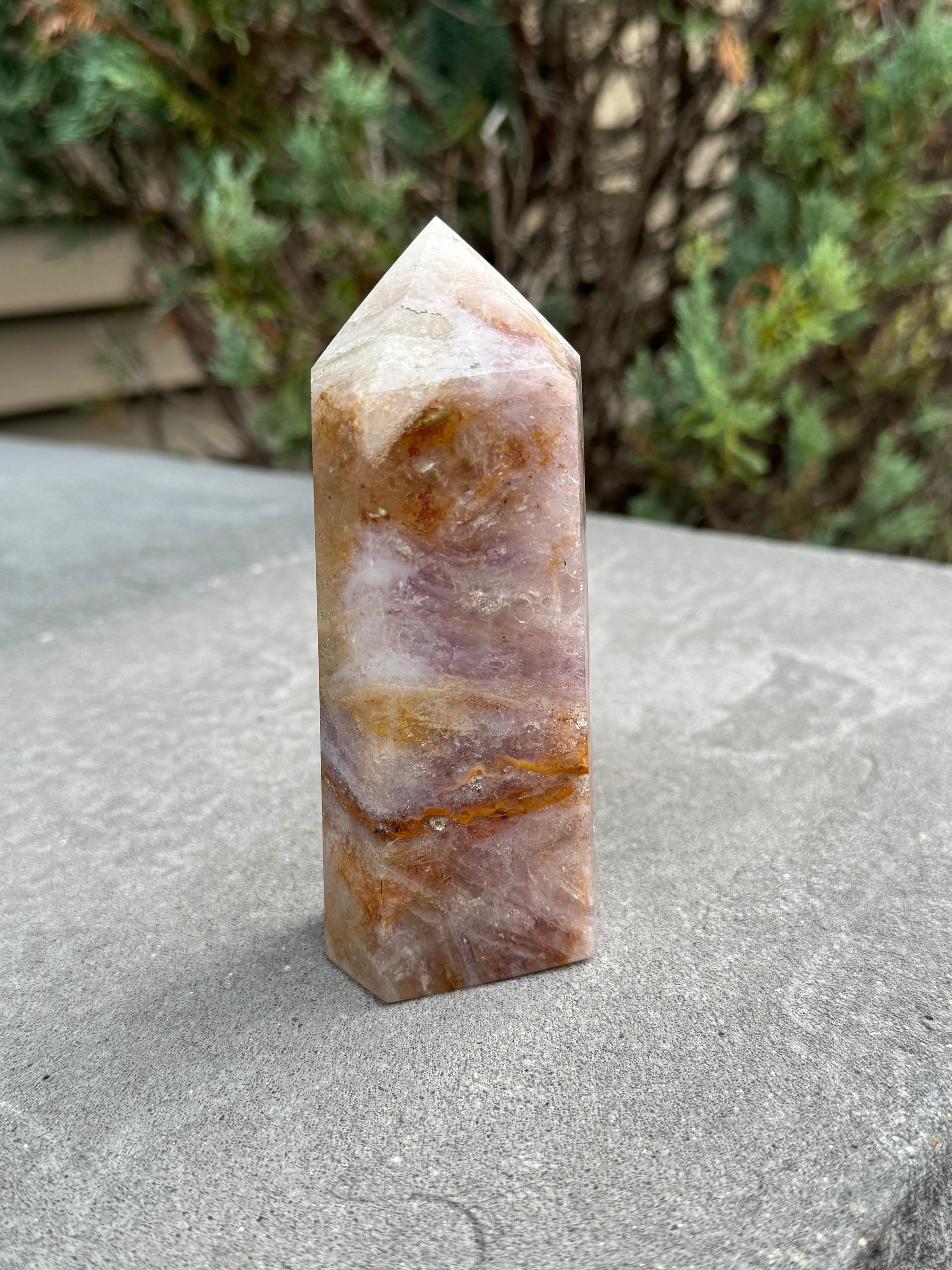 Large Feather Fluorite Crystal Tower • Banded Healing Stone • Polished Point • Spiritual Decor 3